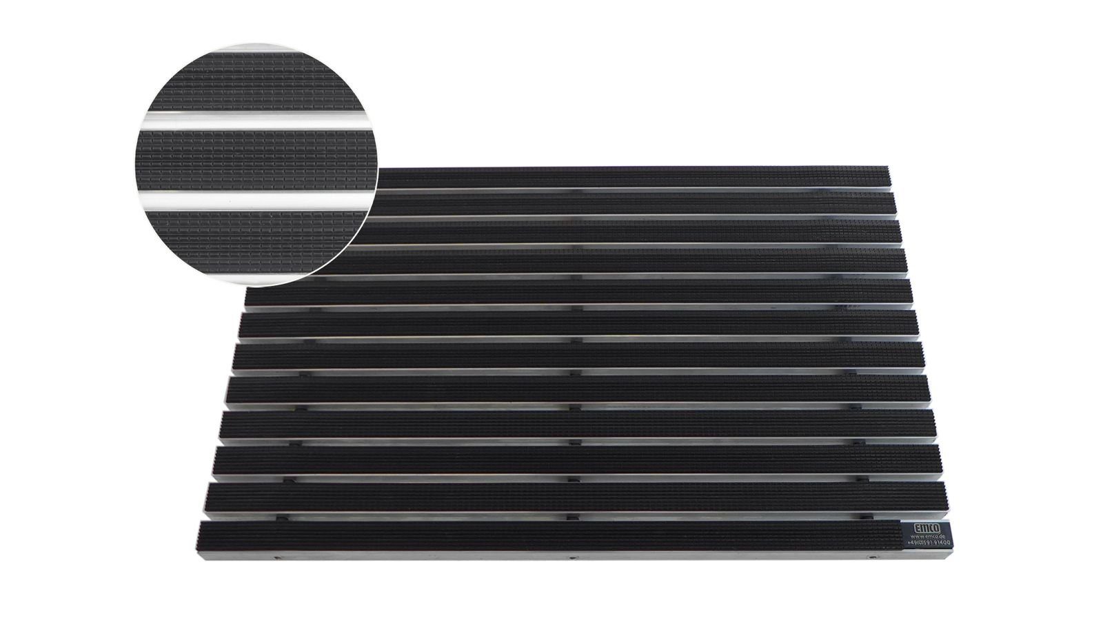 Emco Fußmatte Eingangsmatte DIPLOMAT, Gummi Schwarz, rechteckig, Höhe: 22 mm, Größe: 600x400 mm, für Innen- und Außenbereich