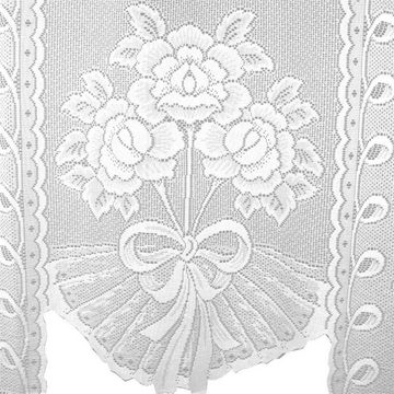 Vorhang, Arsvita, Stangendurchzug (1 St), halbtransparent, Bistrogardine in Spitzenoptik, 120cm x 105cm (BxL) mit Stangendurchzug
