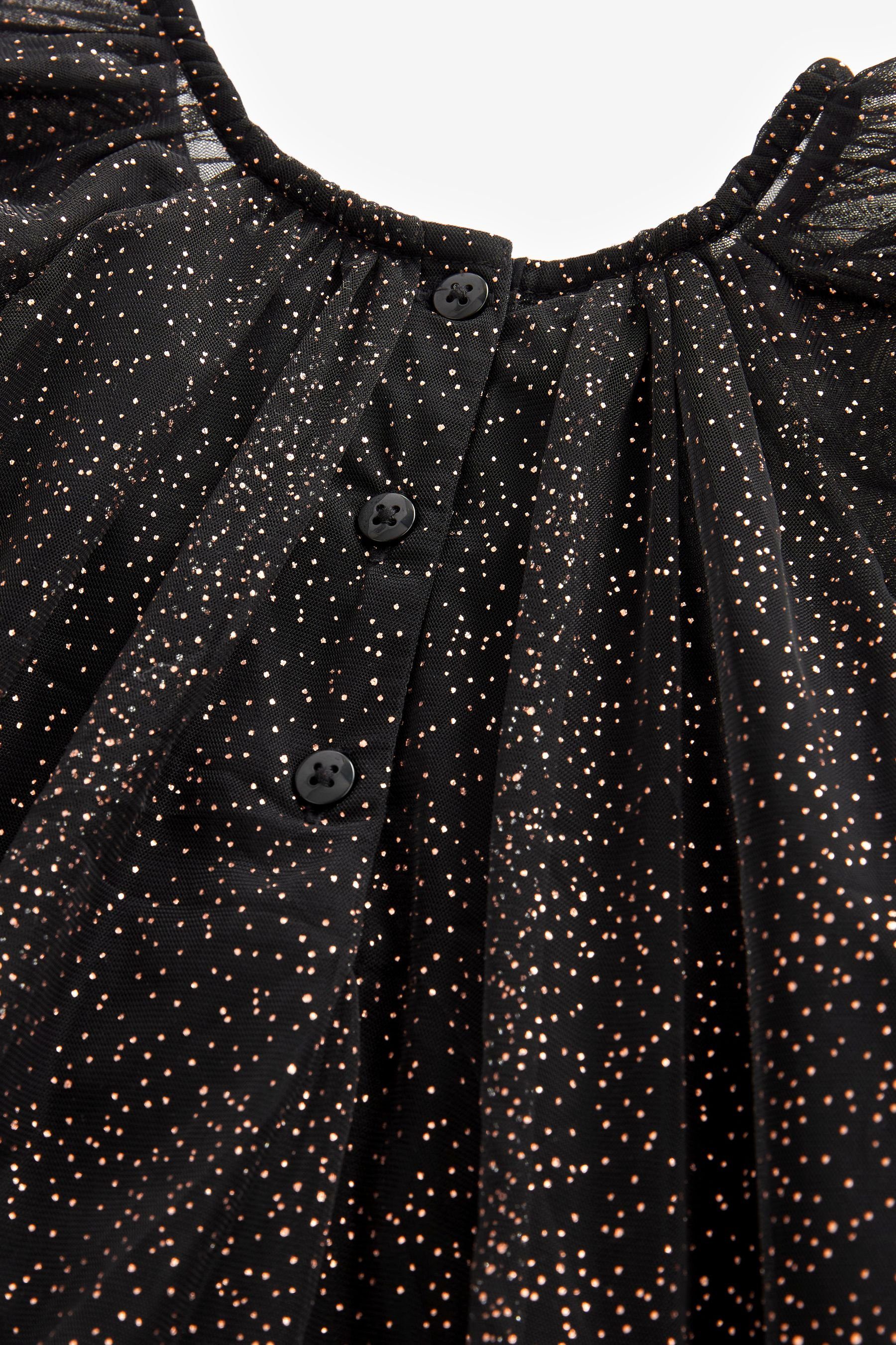 Next Partykleid Partykleid Black/Gold (1-tlg) aus Tüll Sparkle