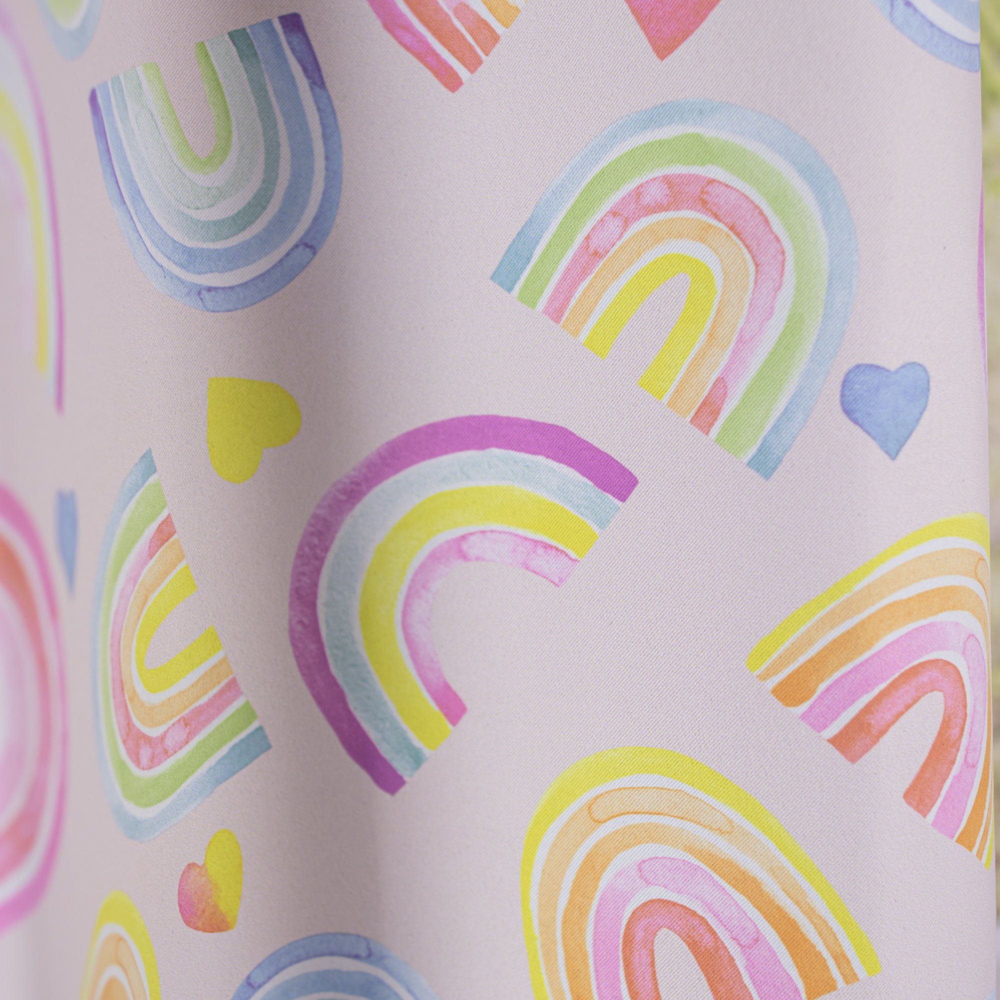 EXPERIENCE Verdunkelungsvorhang Ösenschal Ösenvorhang verdunkelnd Verdunklungsschal Thermovorhang Miana Regenbogen 145x245 cm (1 St), Ösen, Kinderzimmer – Bild 4 von 5