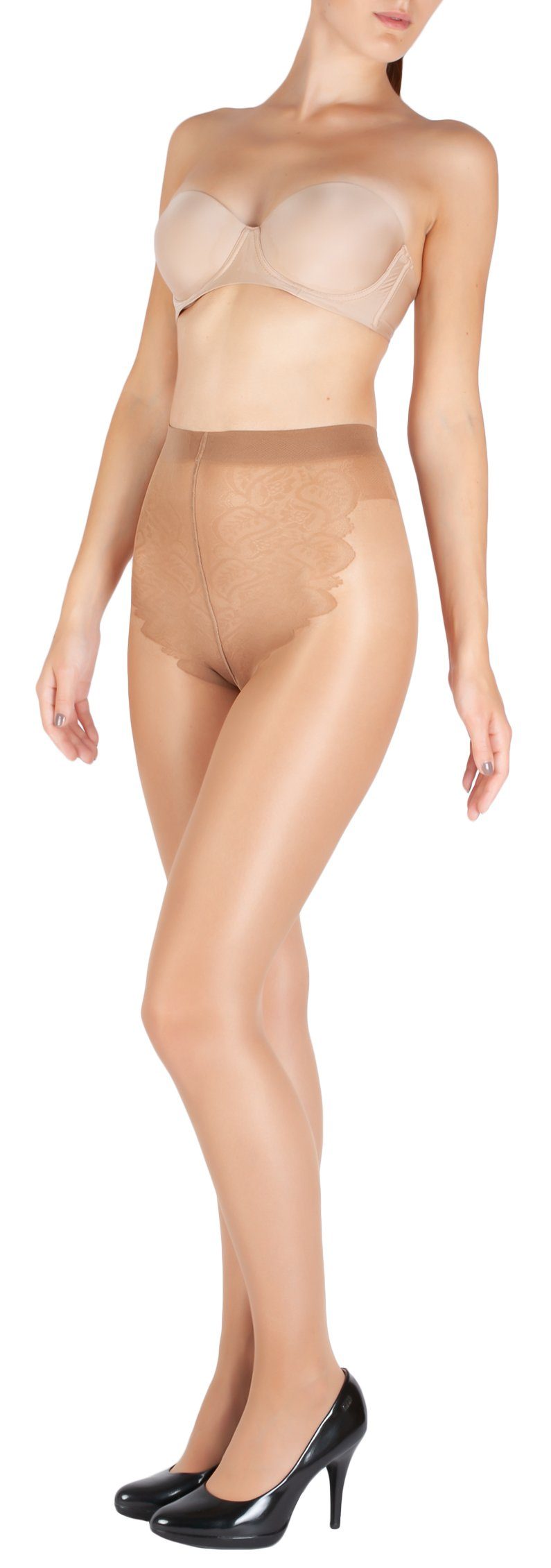 GIULIA Feinstrumpfhose 20 Den mit Spitzen Bikini Höschen 20 DEN (1 St) günstig online kaufen