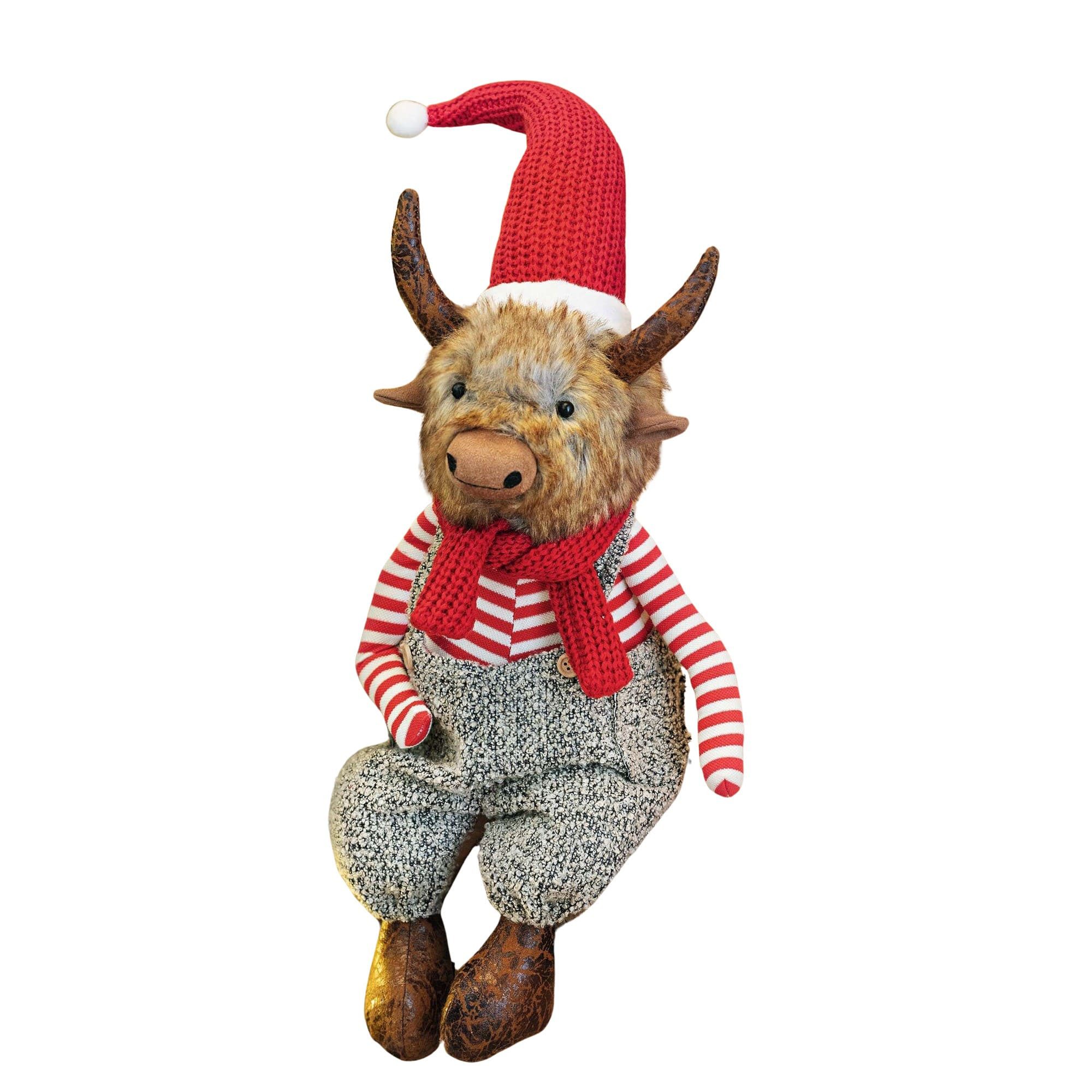 Dekoleidenschaft Dekofigur Мініатюрні фігурки "Cattle" 75 cm hoch, weihnachtlicher Kantensitzer Kuh, Lieferung ohne Deko