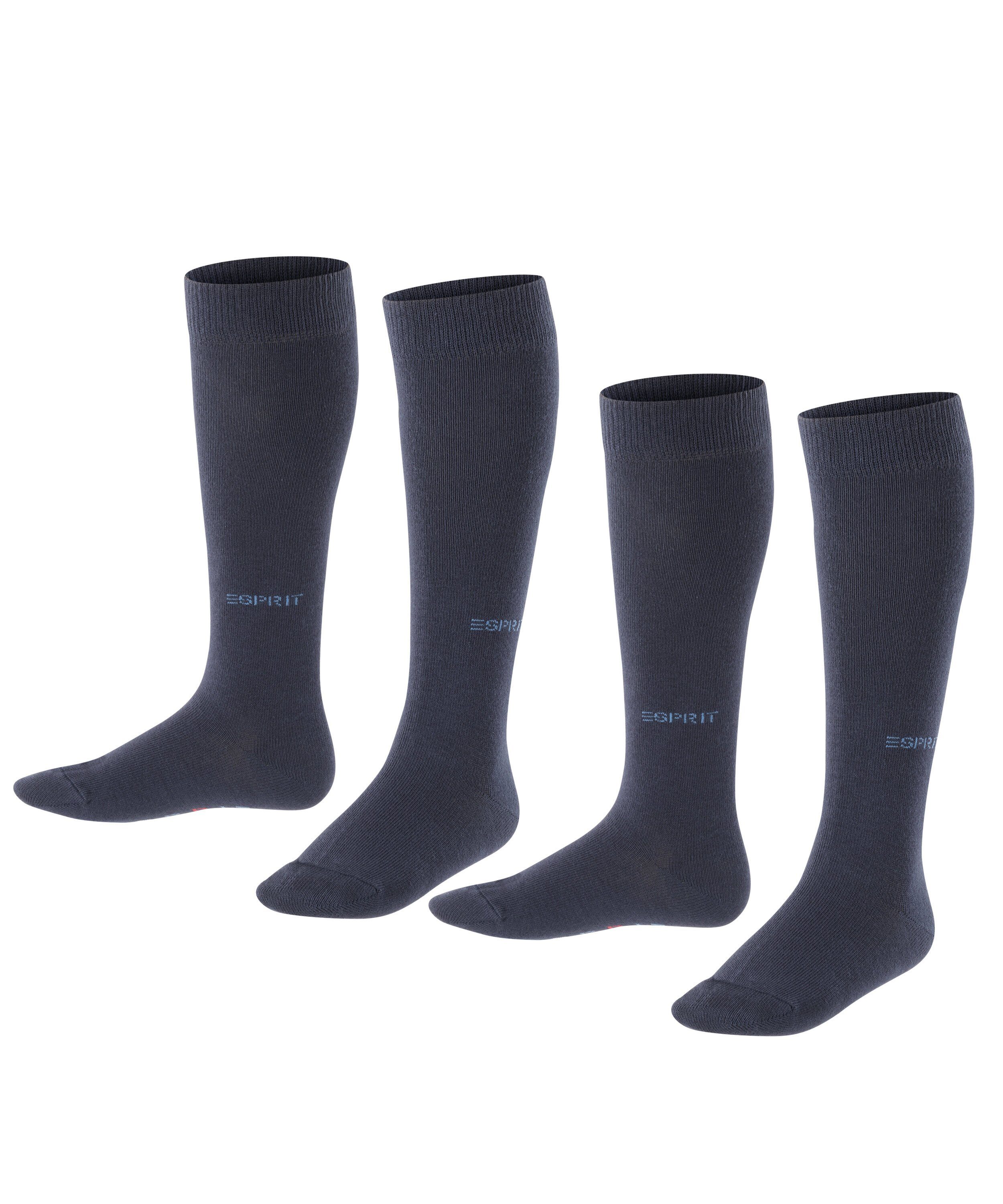 Esprit Kniestrümpfe Foot Logo 2-Pack (2-Paar) aus hautfreundlicher Baumwolle
