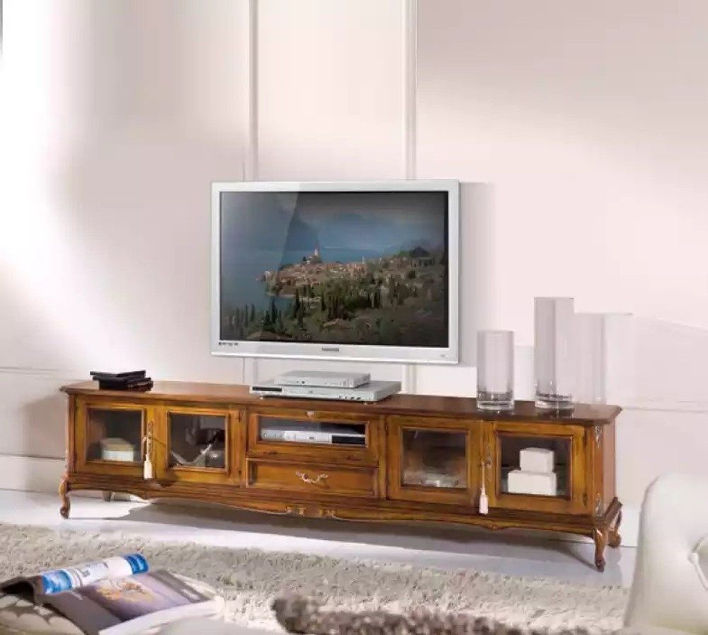 JVmoebel Lowboard Brauner Holz TV-Ständer im Art déco-Stil mit Schublade und Türen (1 St., 1x Lowboard), Made in Europa