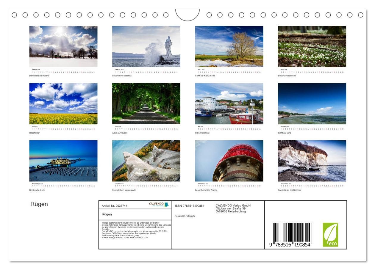 Thumbnail - CALVENDO Wandkalender Rügen (Wandkalender 2026 DIN A4 quer), CALVENDO Monatskalender