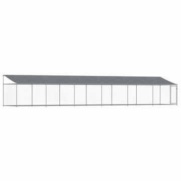 vidaXL Hundezwinger Hundezwinger mit Dach und Tür Grau 12x2x2 m Verzinkter Stahl