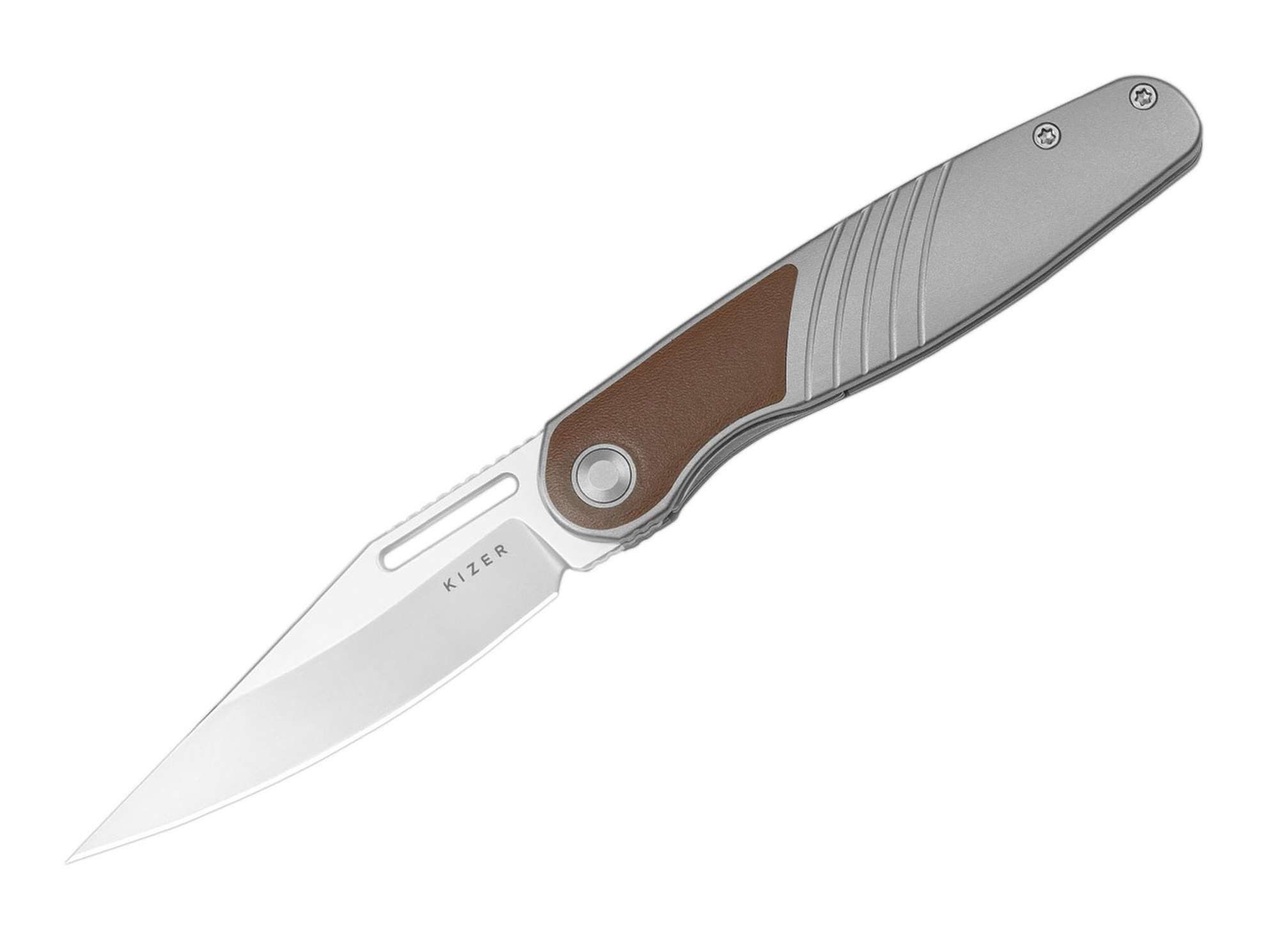 Kizer Taschenmesser Kizer Raze S45VN Ti Full Grain Leather