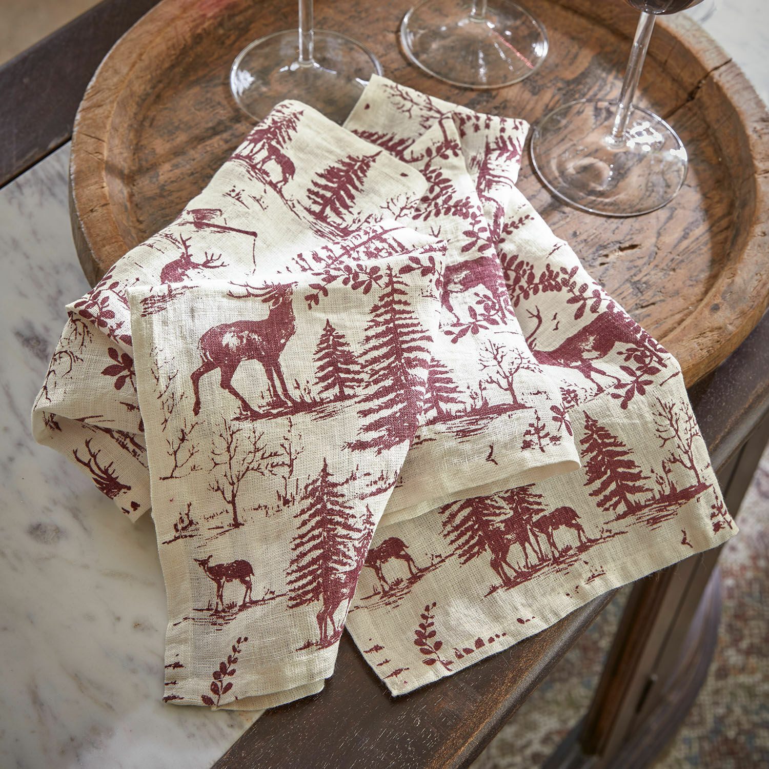 Mirabeau Stoffserviette Serviette 4er Set Sundraen rot/weiß