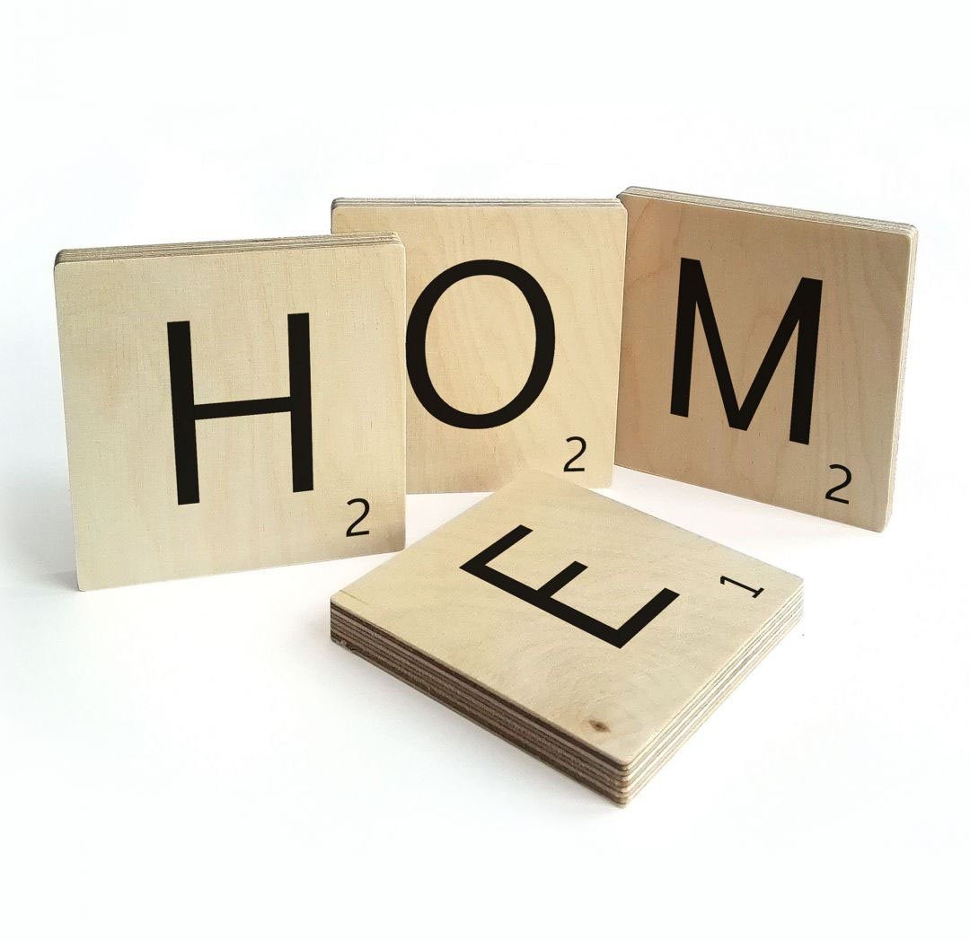 Scrabble Deko 4 Home (Set, Wall-Art St) Wandspruch Buchstaben