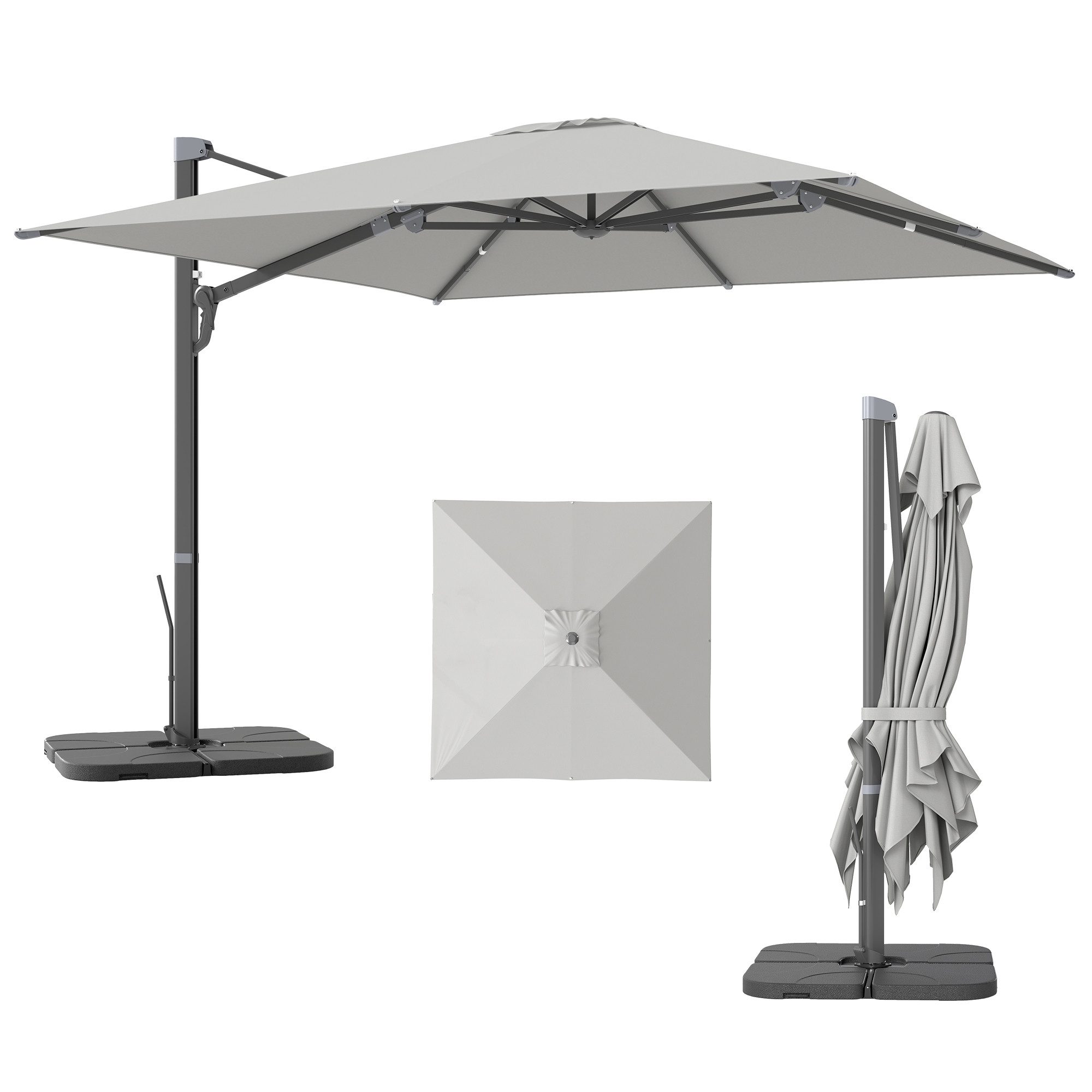 Outsunny Ampelschirm 3 x 3 m, günstig online kaufen