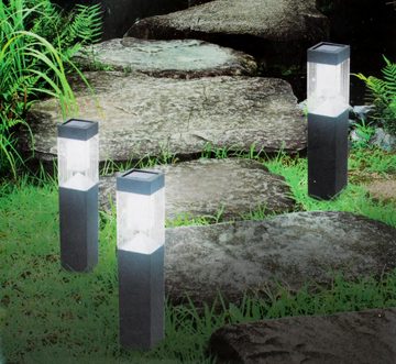 Grundig LED Solarleuchte Gartenleuchte, LED, 3er Set Edelstahl Solarleuchten