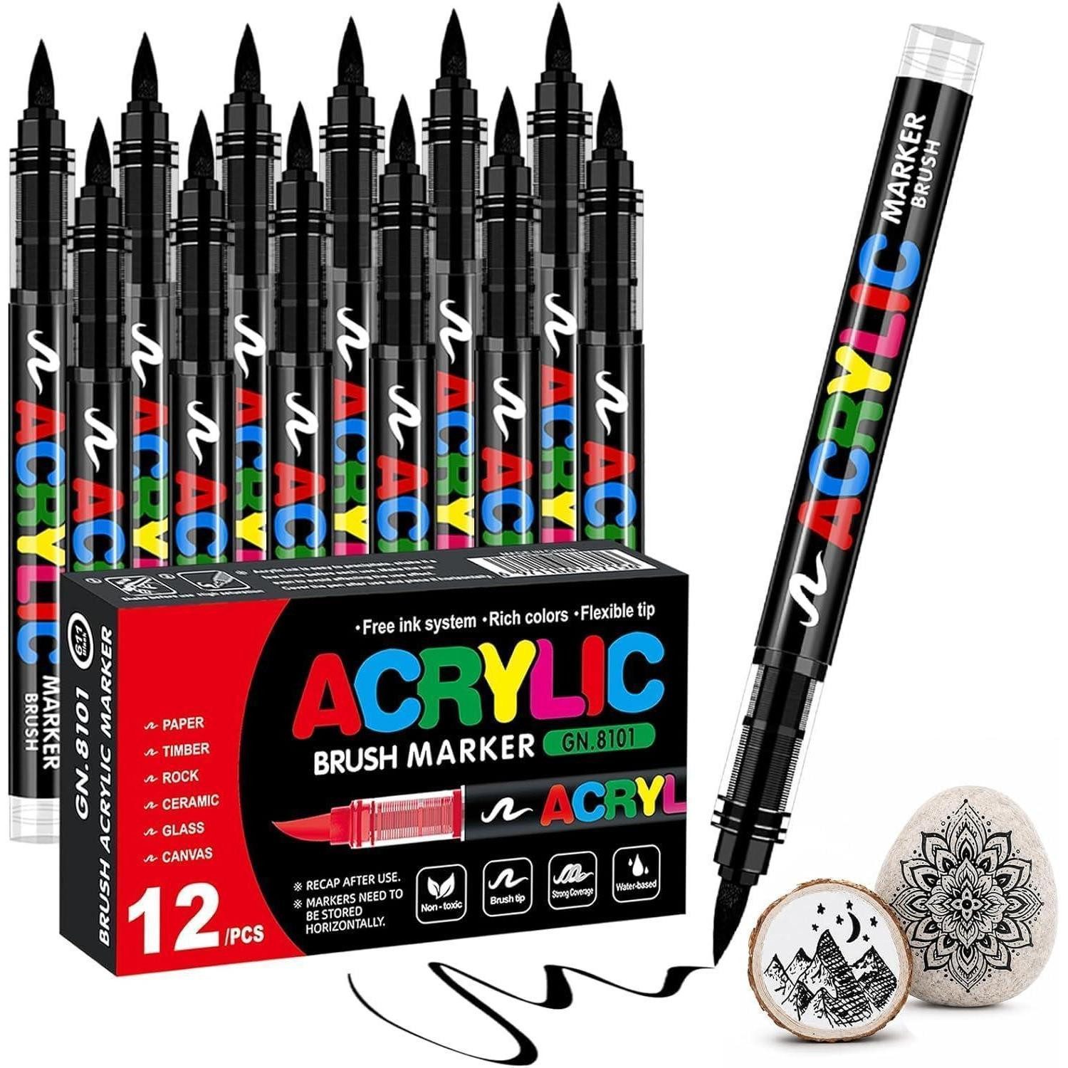 LuxusKollektion Malstift Acrylstifte Set 12 Schwarz