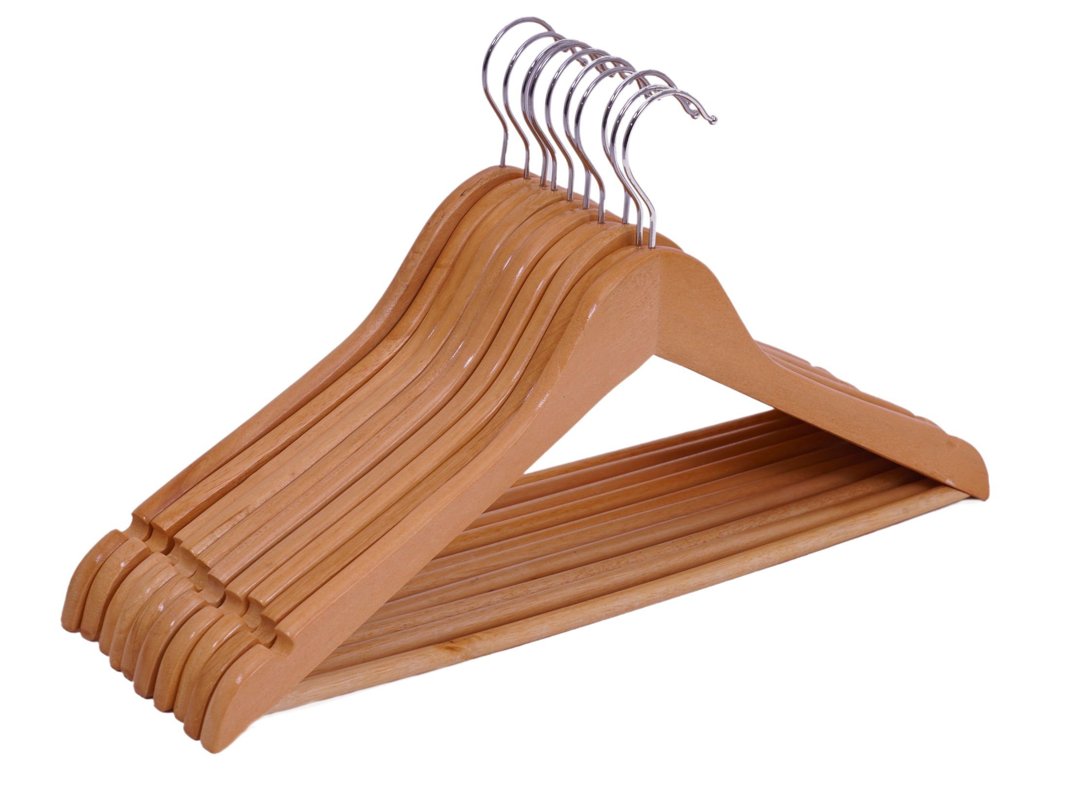 Holz Spetebo (10-tlg) Stück / natur, Kleiderbügel Kleiderbügel - 10