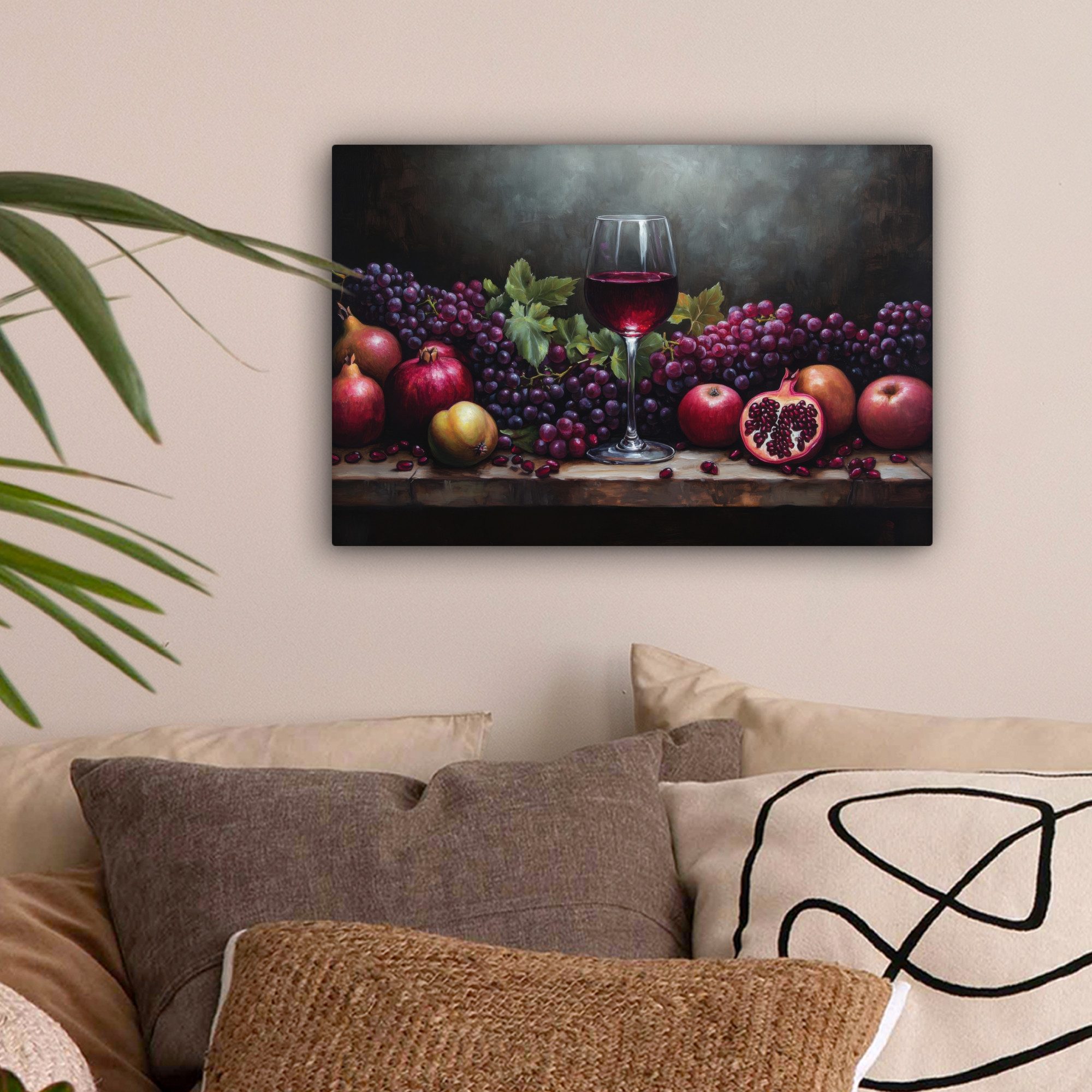 OneMillionCanvasses® Leinwandbild Wein - Obst - Stilleben, Fotodruck (1 St) günstig online kaufen