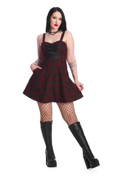 Banned A-Linien-Kleid Distressed Dress Tartan Punk Rock Kleid
