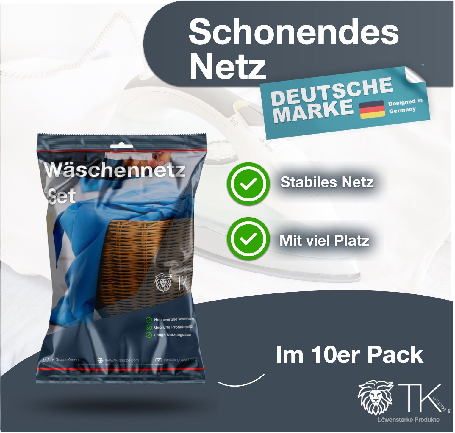 Wäschenetz - TK für Wäschesack,(10-St) Wäschenetz 10x Netz Gruppe Set - Waschmaschine