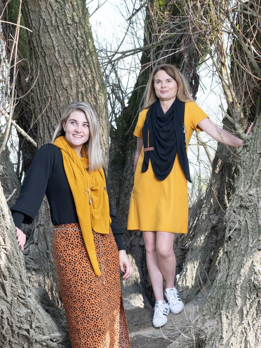 Knit Factory Brosche Zubehör 7x1 cm Gelb (1-tlg), brosche Anstecker