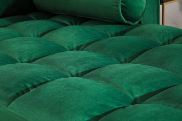 riess-ambiente Ecksofa COZY VELVET 260cm smaragdgrün / schwarz gold, Einzelartikel 1 Teile, Wohnzimmer · Samt · L-Form · Federkern · Couch inkl. Kissen · Barock
