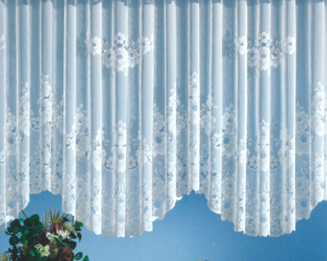 heimtexland Gardine Gardinen Store Vorhang Blumen weiß halbtransparent (1 S günstig online kaufen