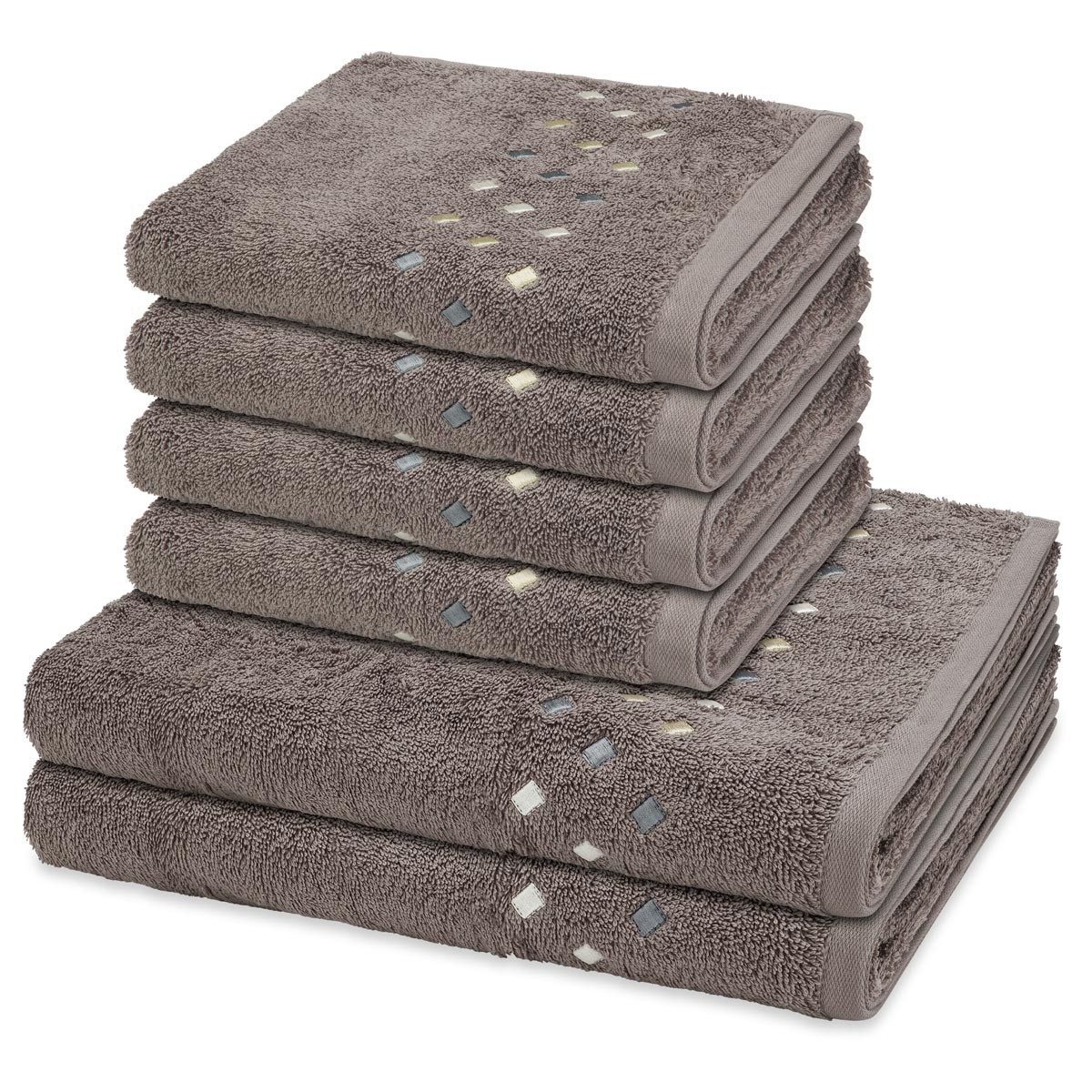 ROSS Handtuch Set Stoneline, Baumwolle (Spar-Set, 6-St), 4 X Handtuch 2 X Duschtuch im Set - Baumwolle - Saugstark