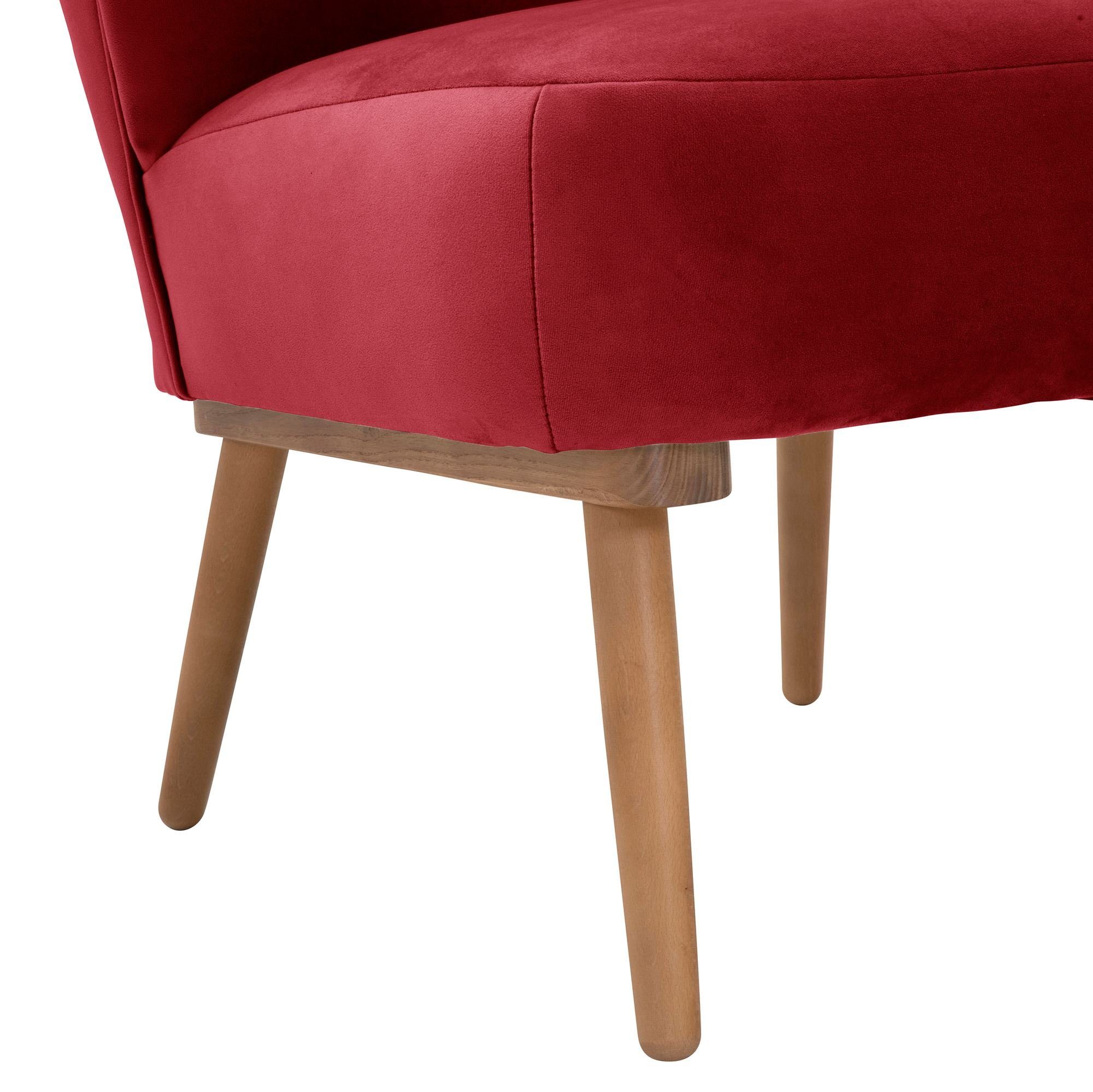 Kessel 23187 Versand, hochwertig Sitz Buche aufm Kaila erlefarbig / Sessel (Sparpreis Kostenlosem 58 Sessel Samtvelours lackiert Bezug verarbeitet,bequemer inkl. 1-St), rot