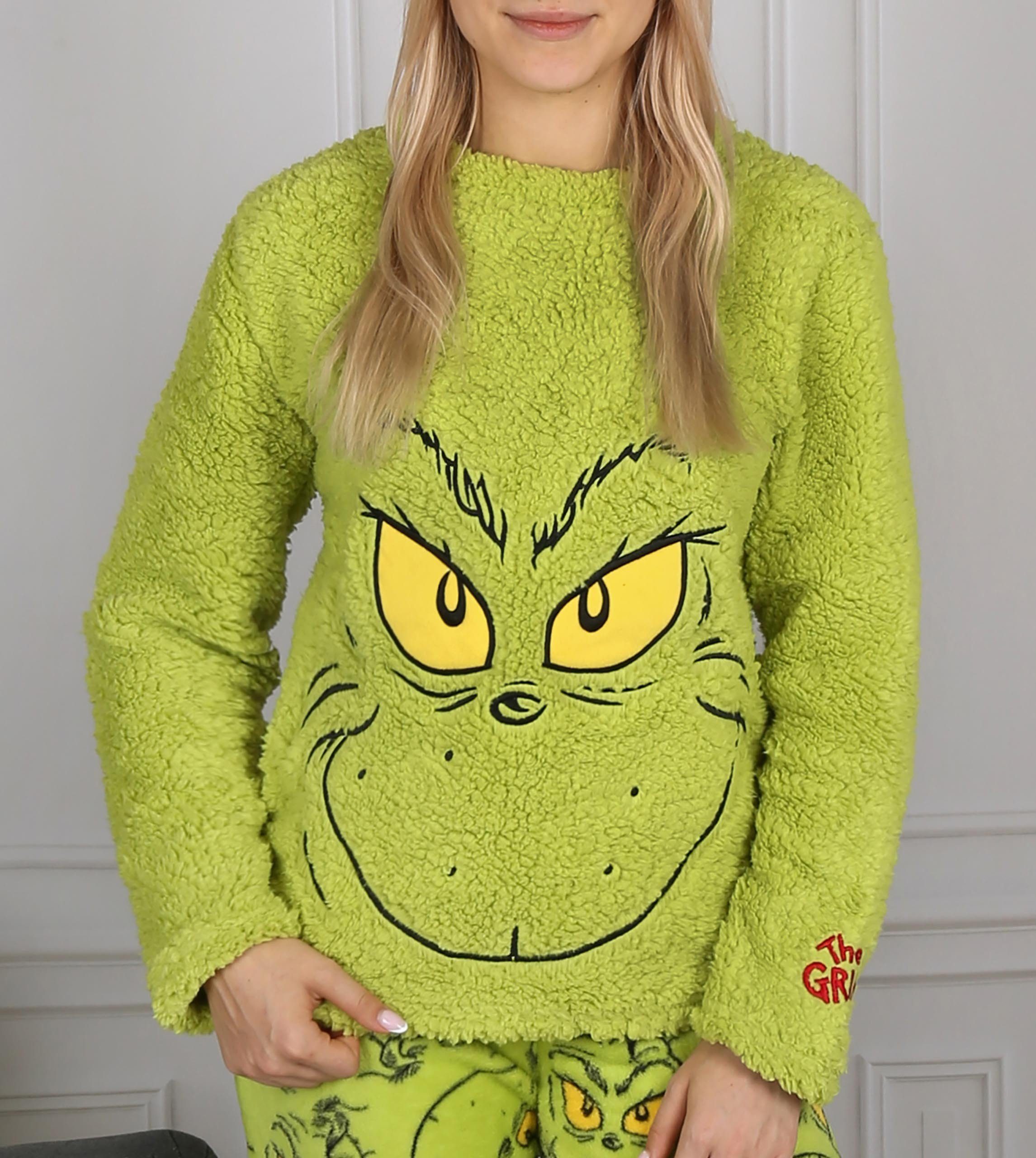 Sarcia.eu Schlafanzug Der Grinch Weihnachtspyjama für Damen, Fleece XXS