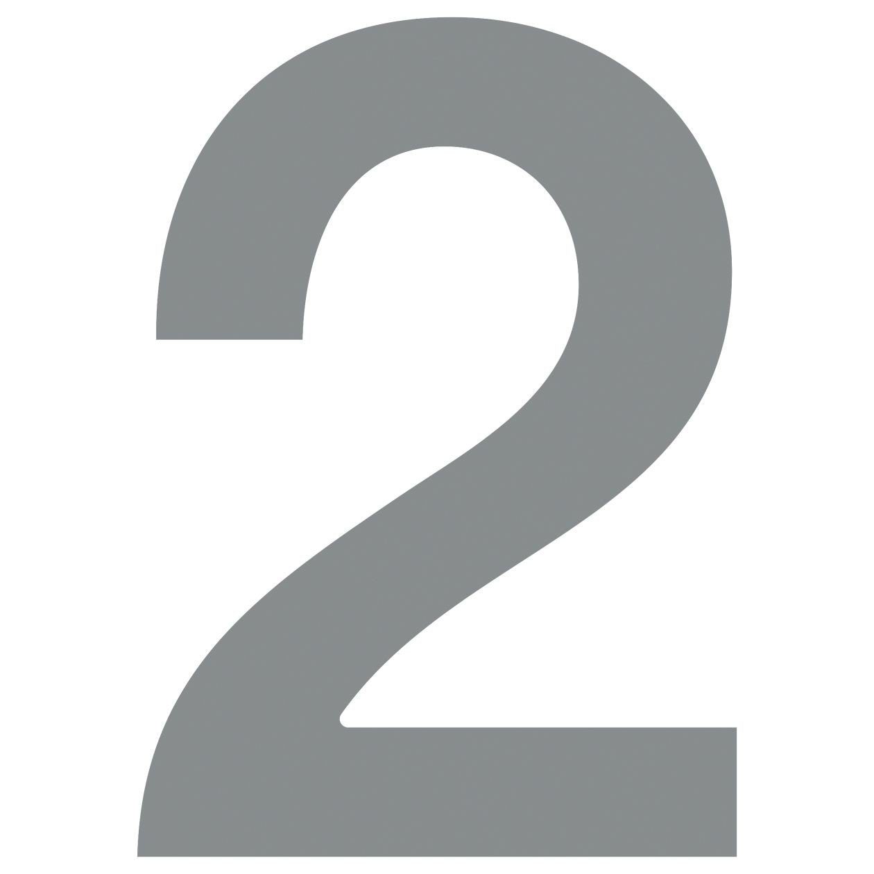 Hausnummer Bravios ''2'' Grau Briefkasten