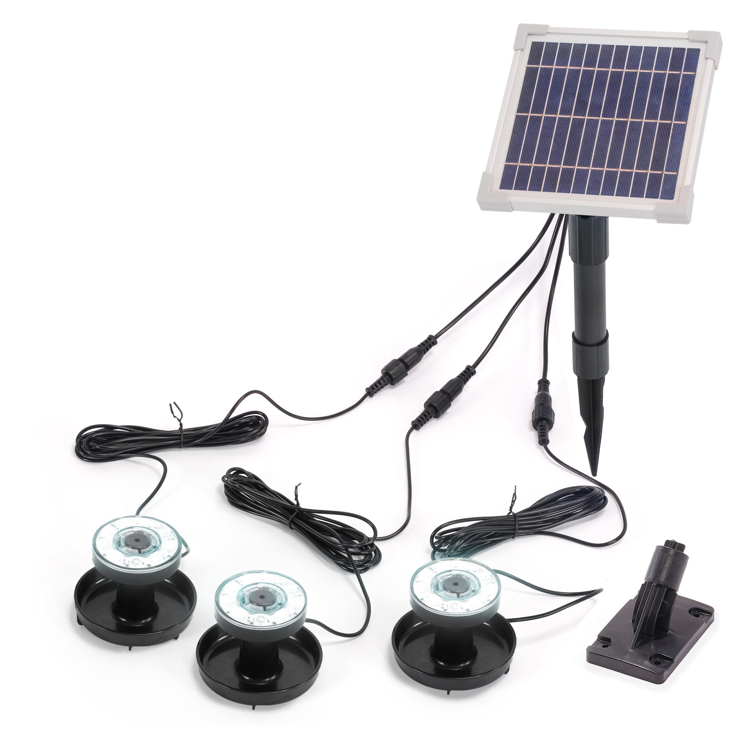esotec Gartenstrahler Solar Über- und Unterwasserstrahler 3 SuperSpots 6500K kaltweiß 101404, LED fest integriert