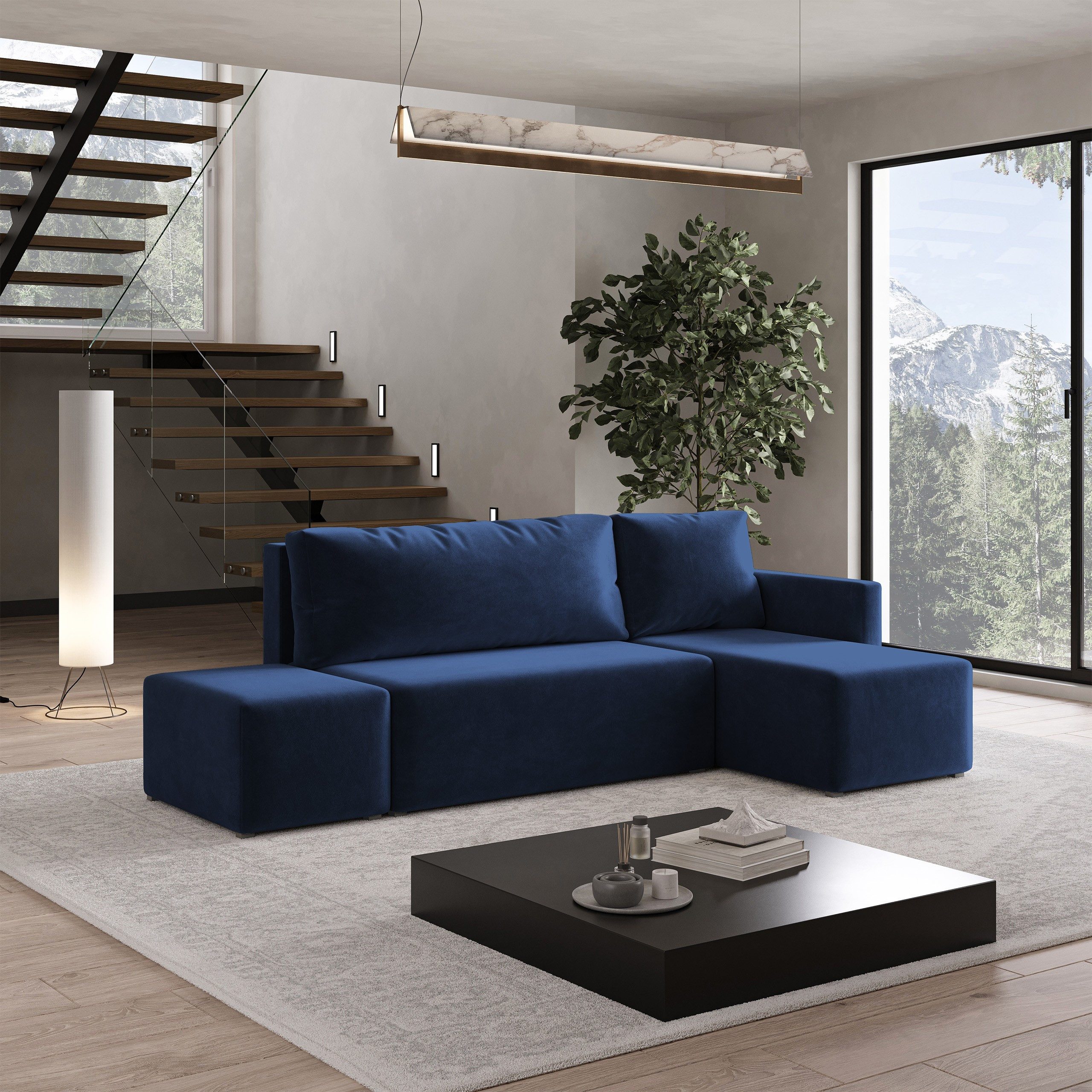 Masseno Ecksofa VELOTTI mit Schlaffunktion L-Form, Sofa mit Bettkasten