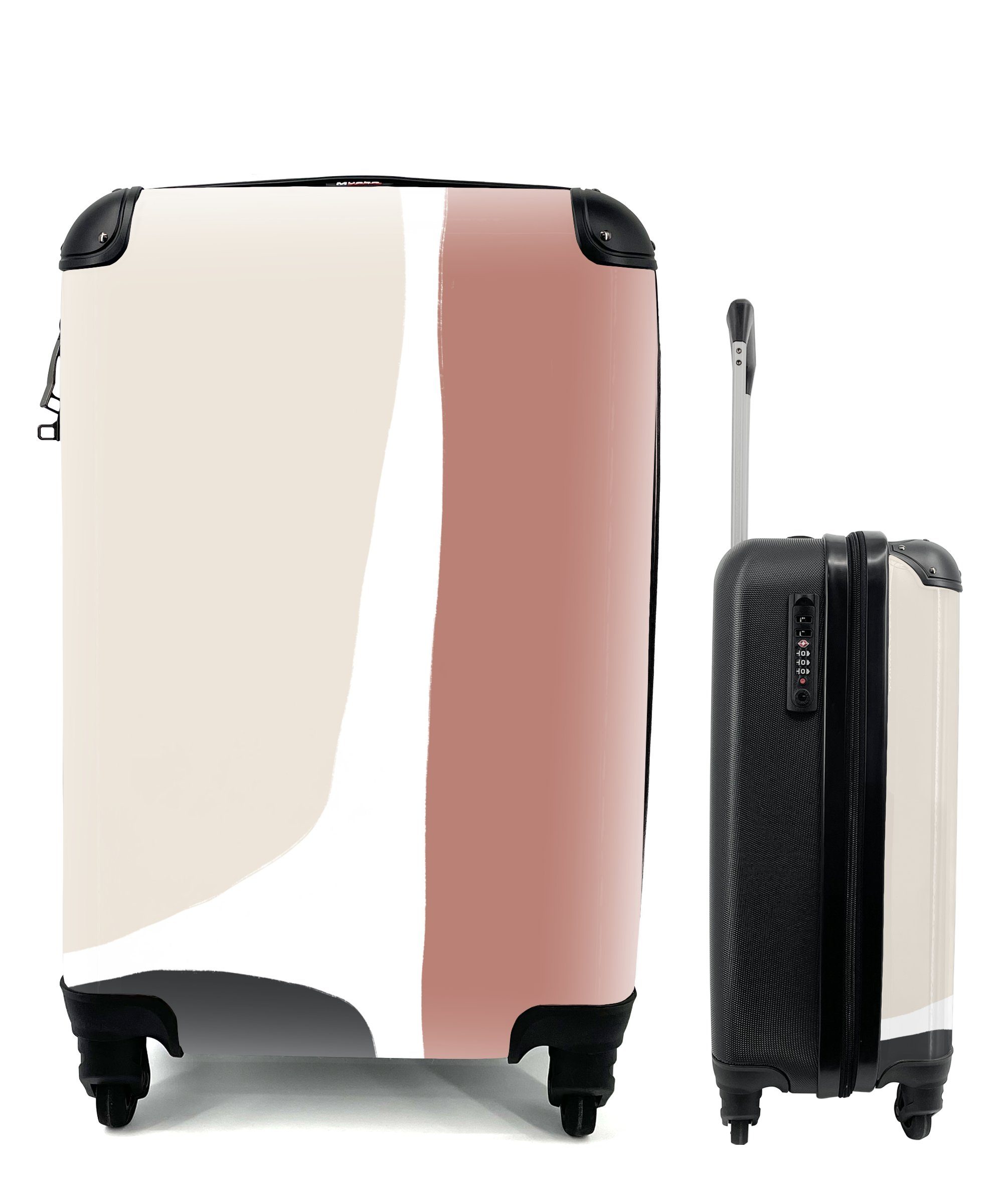 Ferien, rollen, Reisetasche Pastell Reisekoffer Trolley, Handgepäck für mit - Handgepäckkoffer MuchoWow Abstrakt - Design, 4 Rollen,