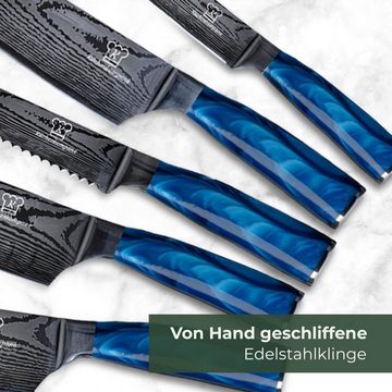 Küchenkompane Messer-Set Asiatisches Messerset Shiburu 8-teiliges Küchenmesser Set Premium (8-tlg)