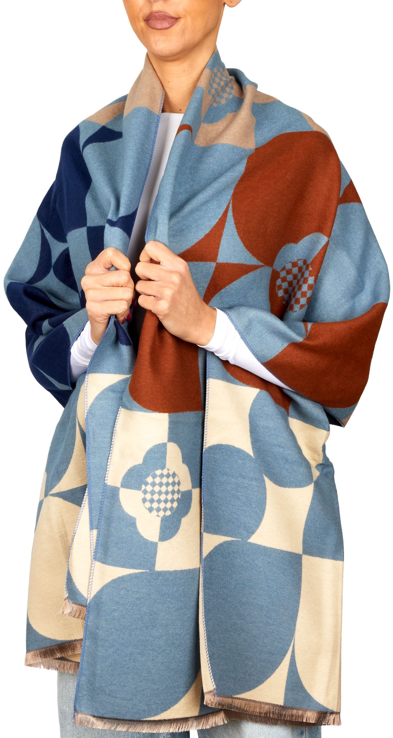 BRUBAKER Schal Cashmirillo Damen Schal mit Modernem Muster - 70 x 200 cm - Warm, (Oversized Schal für Herbst und Winter, 1-St), Kuschelig mit weichem Kaschmir-Gefühl - Damenschal Winterschal