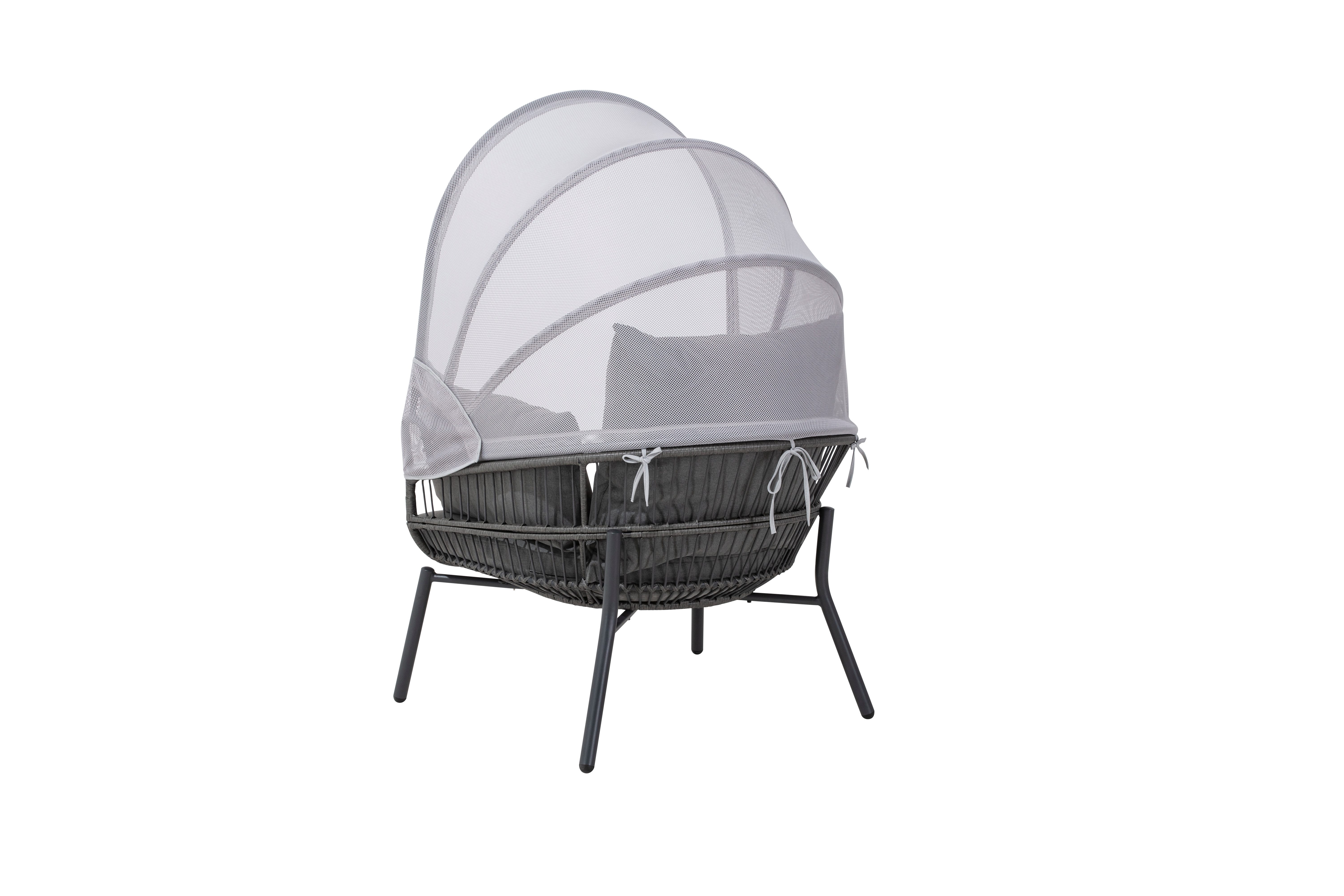 Leco Gartensessel Balkonsessel Gartenstuhl Chillsessel Ruhesessel Korbsessel CLARA (Relaxsessel mit Hocker) – Bild 4 von 5
