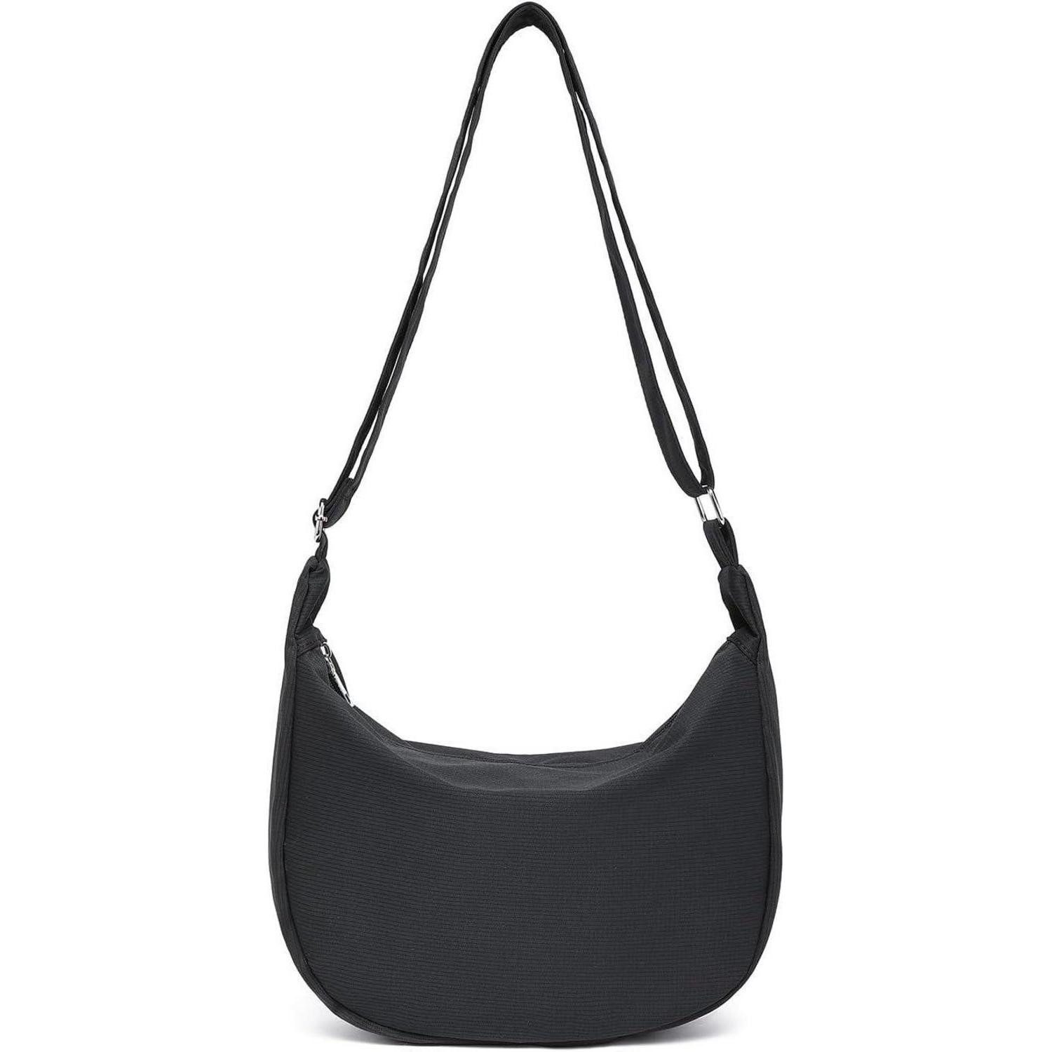 LuxusKollektion Hobo Schultertasche Damen Halbmond Crossbody Hobo Schultergurt X-schwarz