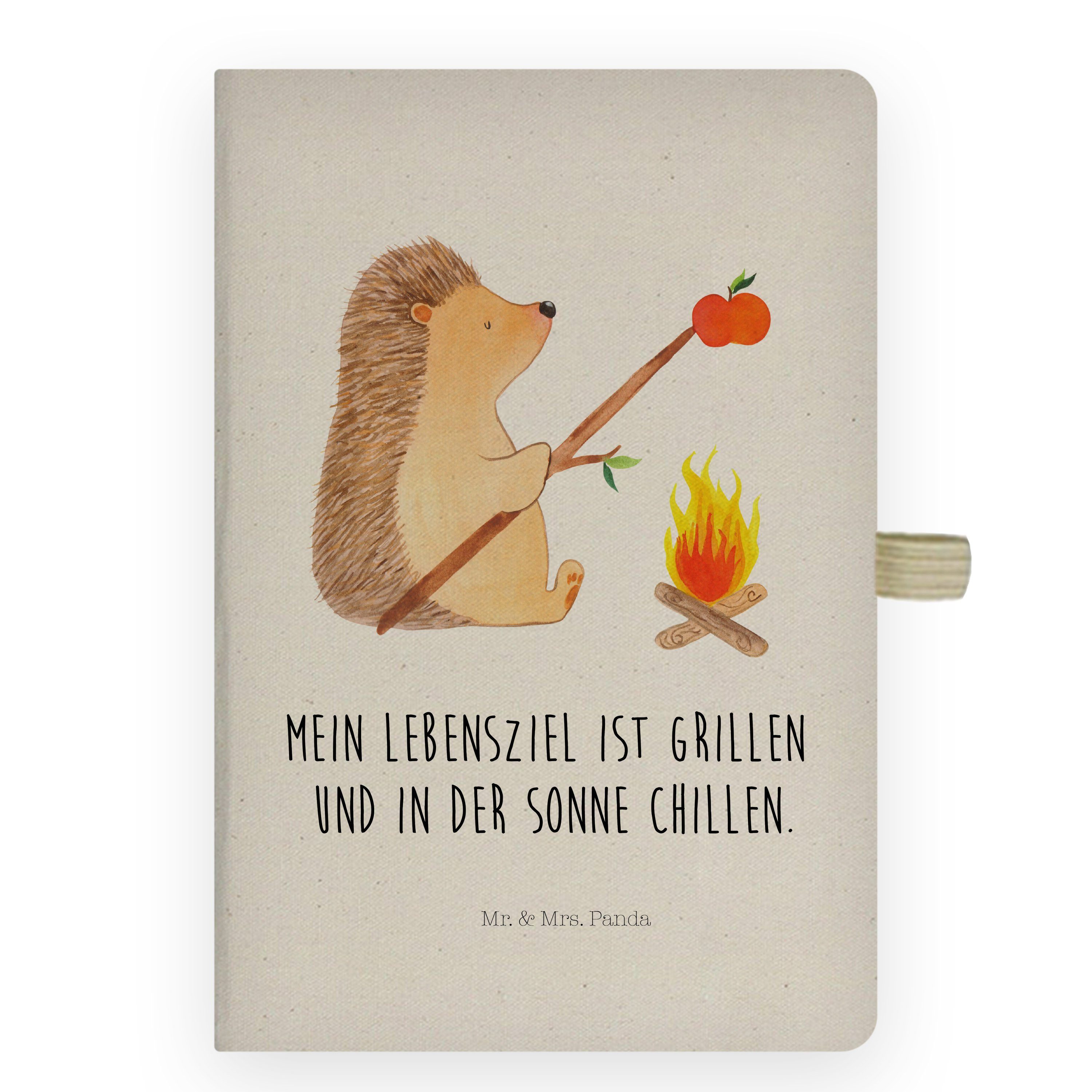 Mr. & Mrs. Panda Notizbuch Igel grillt - Transparent - Geschenk, Grillen, Gute Laune, Adressbuch
