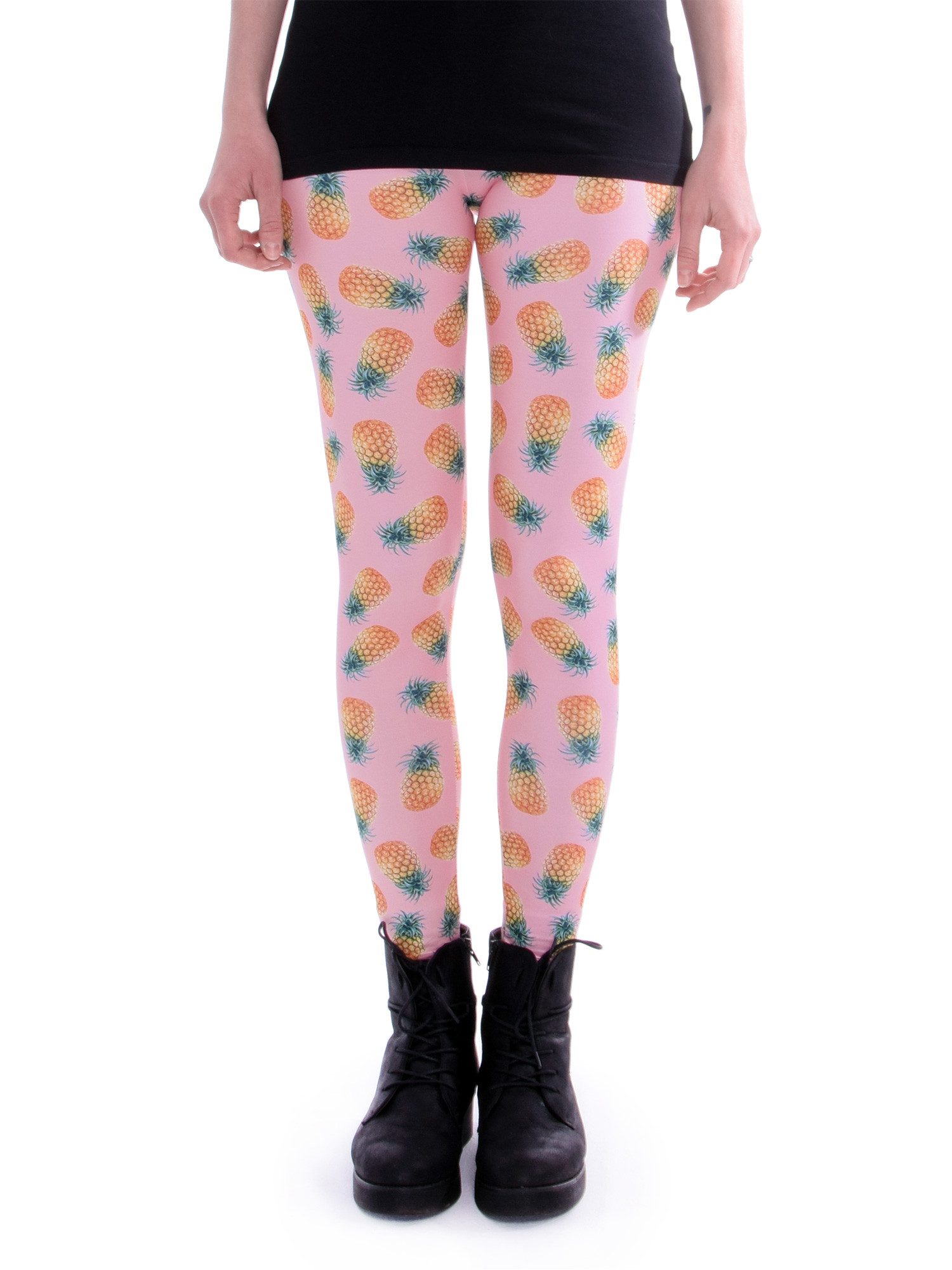 Leggings Blumen-Leggings (Einheitsgröße) - Design Ananas Pink