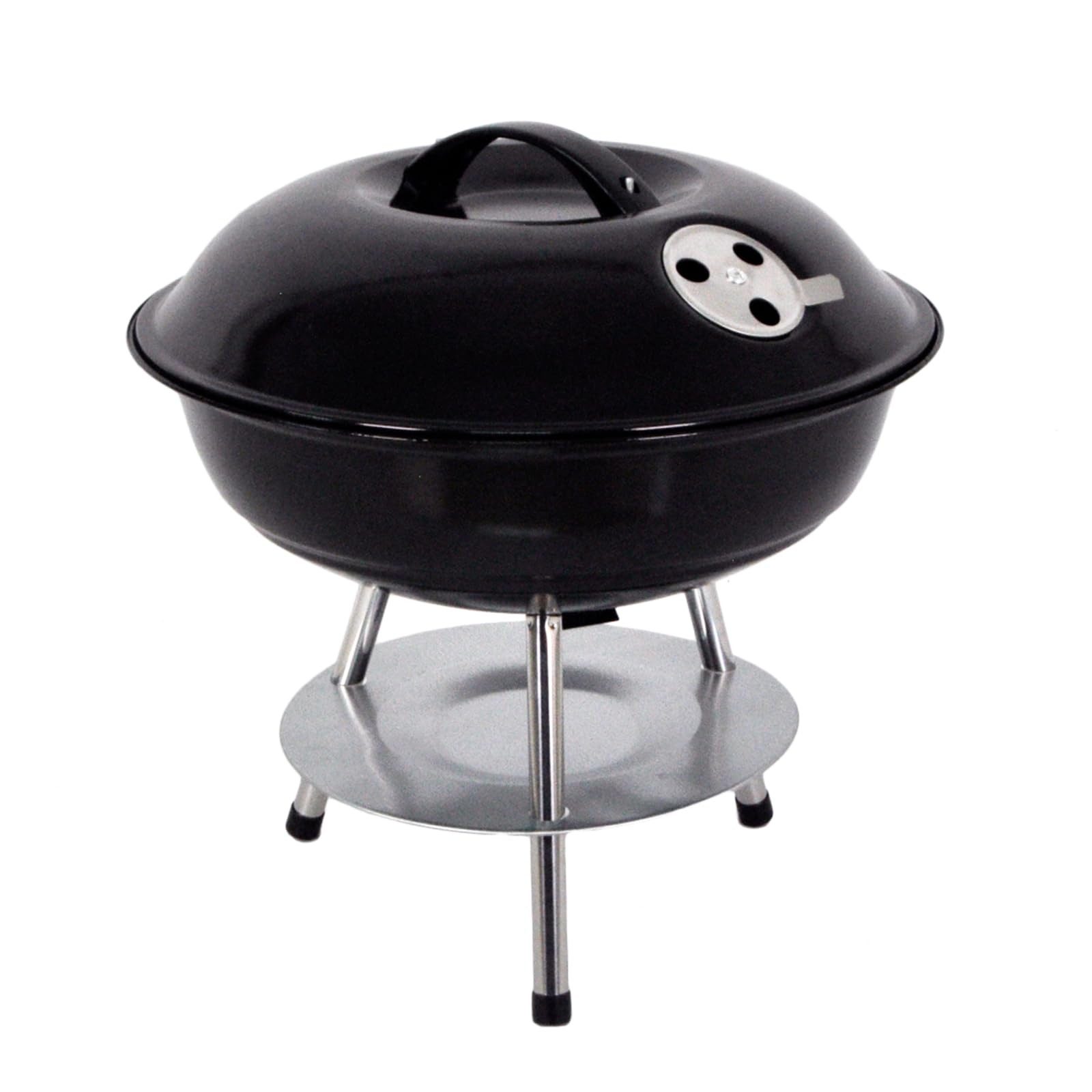 LQWELL Holzkohlegrill Compact Kettle Kugelgrill Tragbarer Holzkohlegrill mit Deckel, Edelstahl-Griff, Robust & langlebig Geschenkidee für Grillfans, für alle, die gerne Familie, Freunde und BBQ-Partys