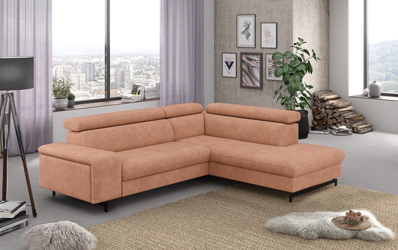 COTTA Ecksofa Emma, mit Schlaffunktion, Bettkasten und verstellbare Kopflehnen