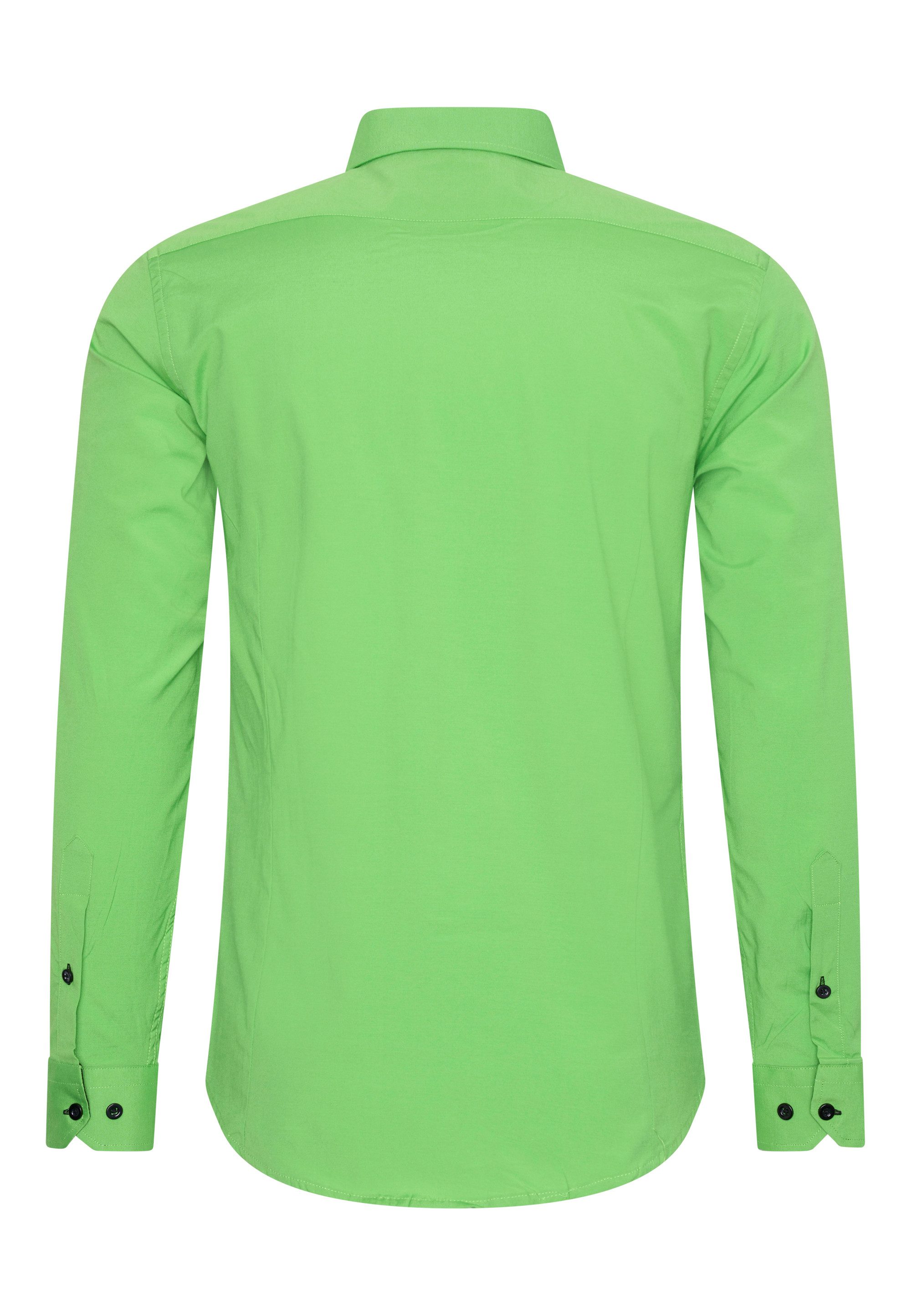 R-NEAL Businesshemd Herren Kontrast Hemd "R-NEAL" Hochzeit-Hemd Slim Fit Stretchhemd