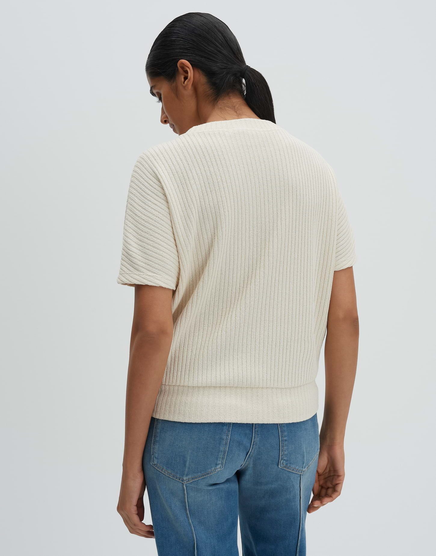 someday Sweatshirt Urosa Sweatshirt in Rippenstruktur aus Sweatware Lockere Passform, elastisch mit breitem Saum