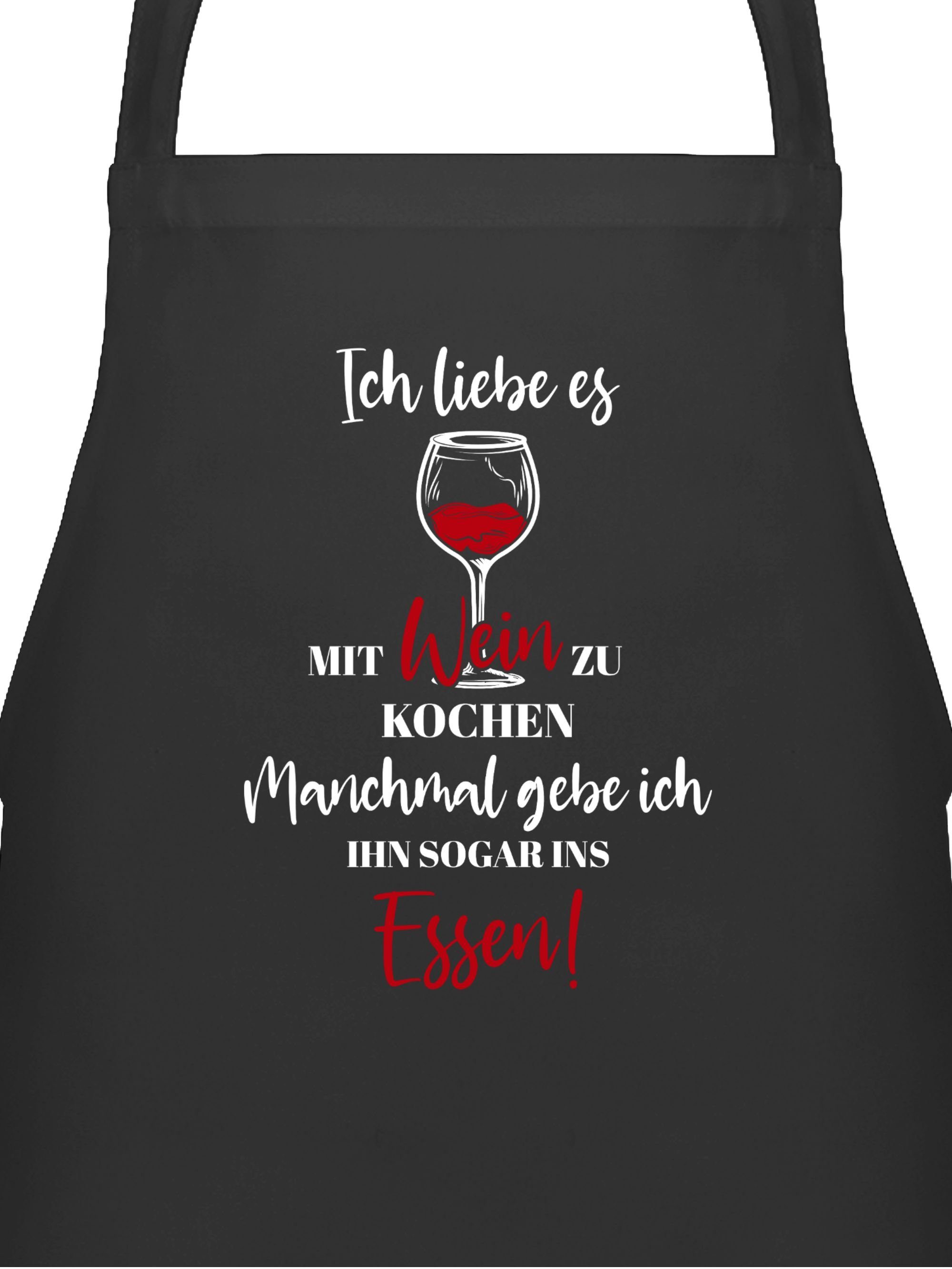 Shirtracer Kochschürze Ich liebe es mit Wein zu kochen, (1-tlg), Kochschürze