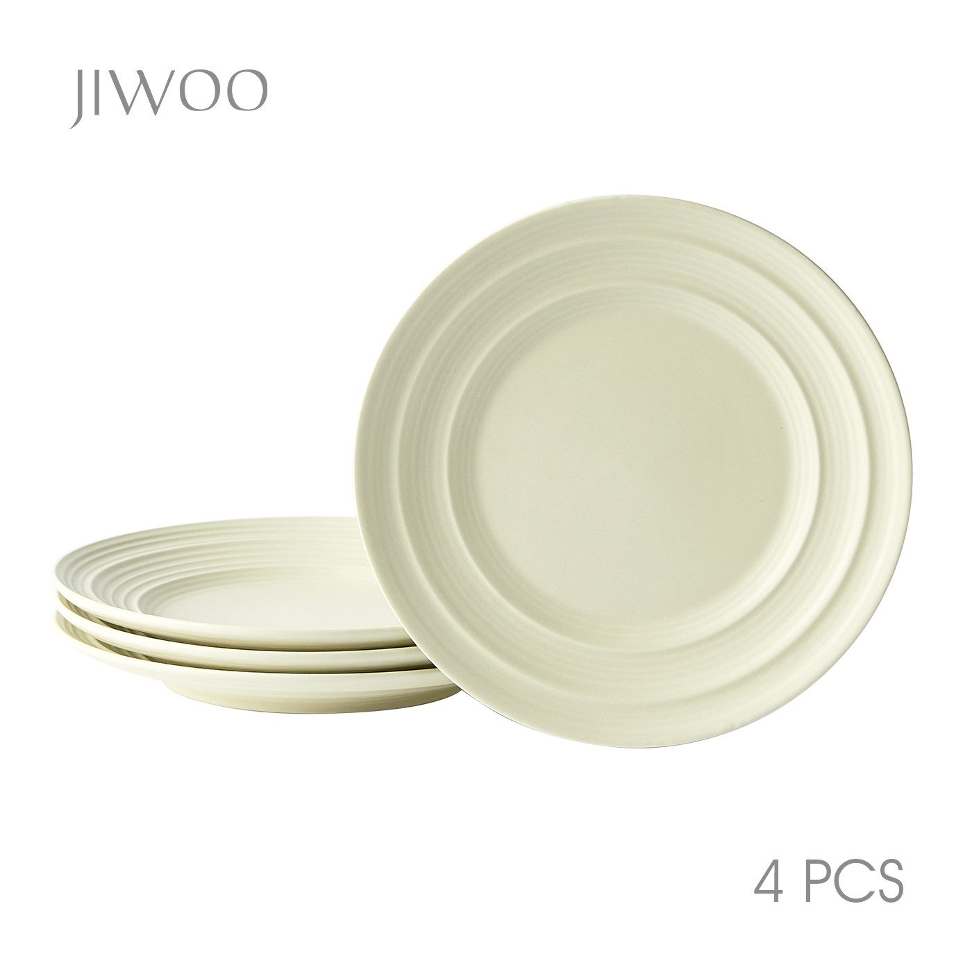 JIWOO Teller 4er,Ø21,5cm,Frühstücksteller,Salatteller,Pastateller,Vorspeisenteller, (4 St), Keramik,Mikrowellen-und spülmaschinenfest,Stapelbares,Ø21,5cm