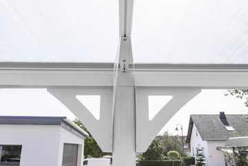 WESTMANN Einzelcarport Flachdach, BxT: 305x503 cm, 217 cm Einfahrtshöhe, aus Aluminium, inkl. Regenrinne und Schrauben-Kit