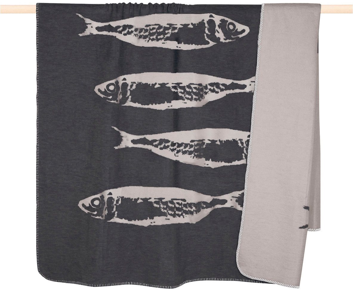 Wohndecke FISH, PAD, Made in Europe, Wendefunktion, Motiv Fische, 150x200 cm