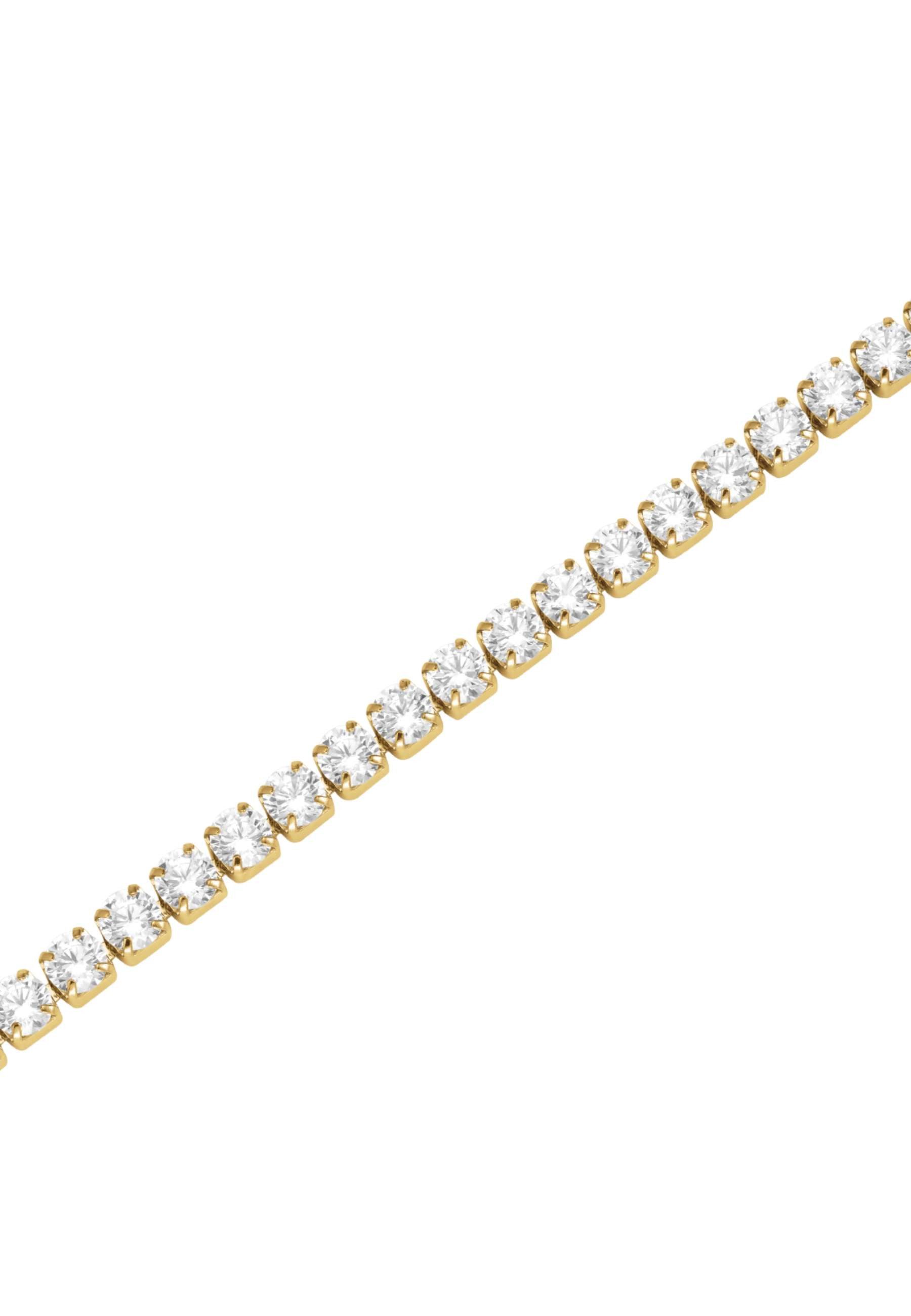 ROSEFIELD Edelstahlkette ROSEFIELD Damen-Schmuck Tennis-Halskette Goldfarben