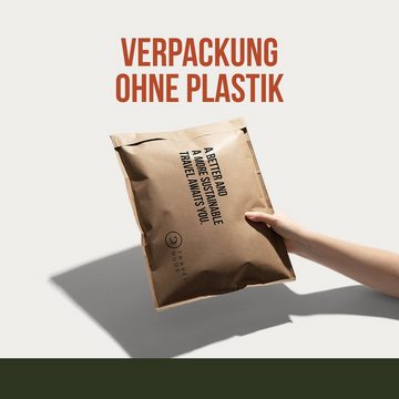 TRAVEL DUDE Kofferorganizer aus recycelten Plastikflaschen (ultraleichte Packwürfel, 4-tlg., Mit Packtaschen in verschiedenen Größen und einem Wäschebeutel), mit Kompression und einem Nassfach