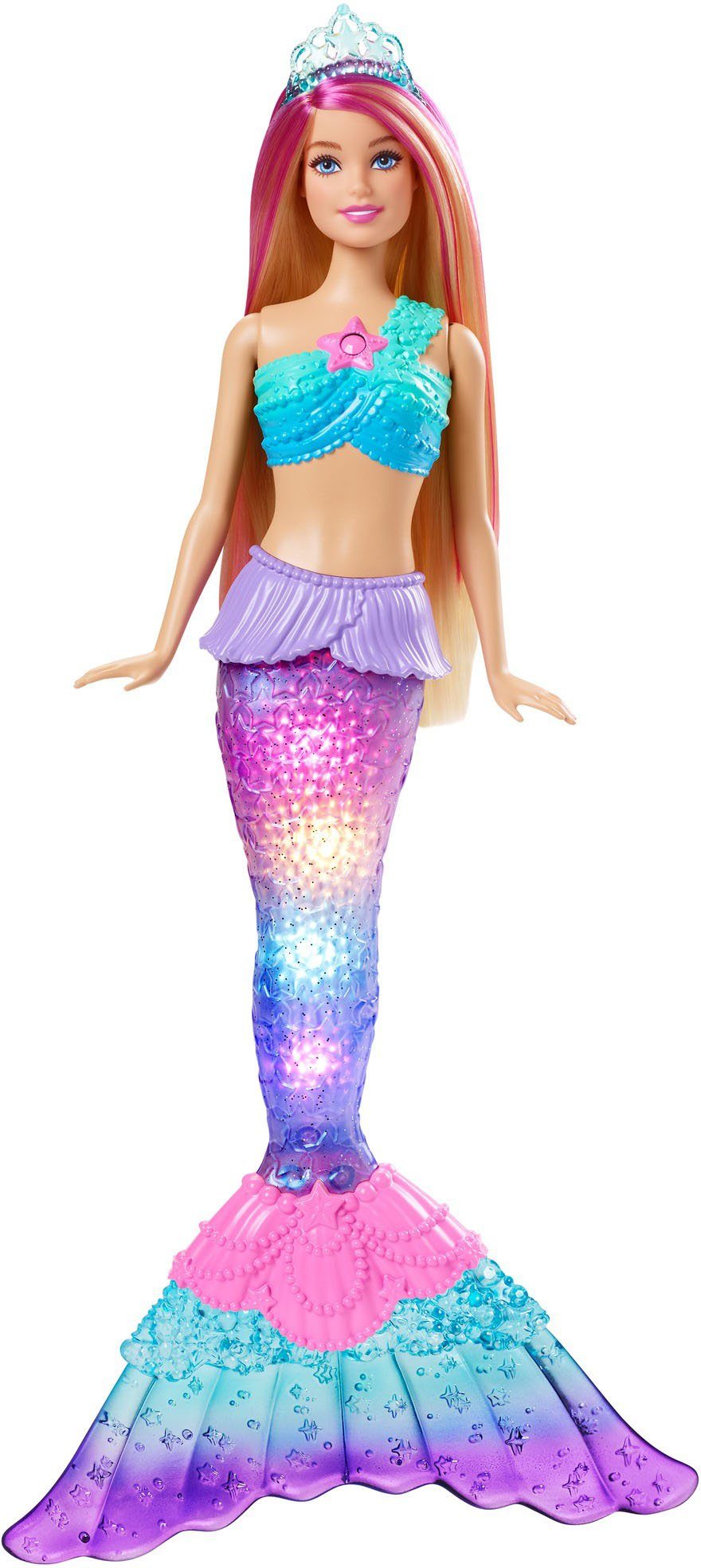 Barbie Meerjungfrauenpuppe Zauberlicht Meerjungfrau (leuchtet), Barbie  Dreamtopia, Puppe »Malibu Zauberlicht Meerjungfrau« (leuchtet),