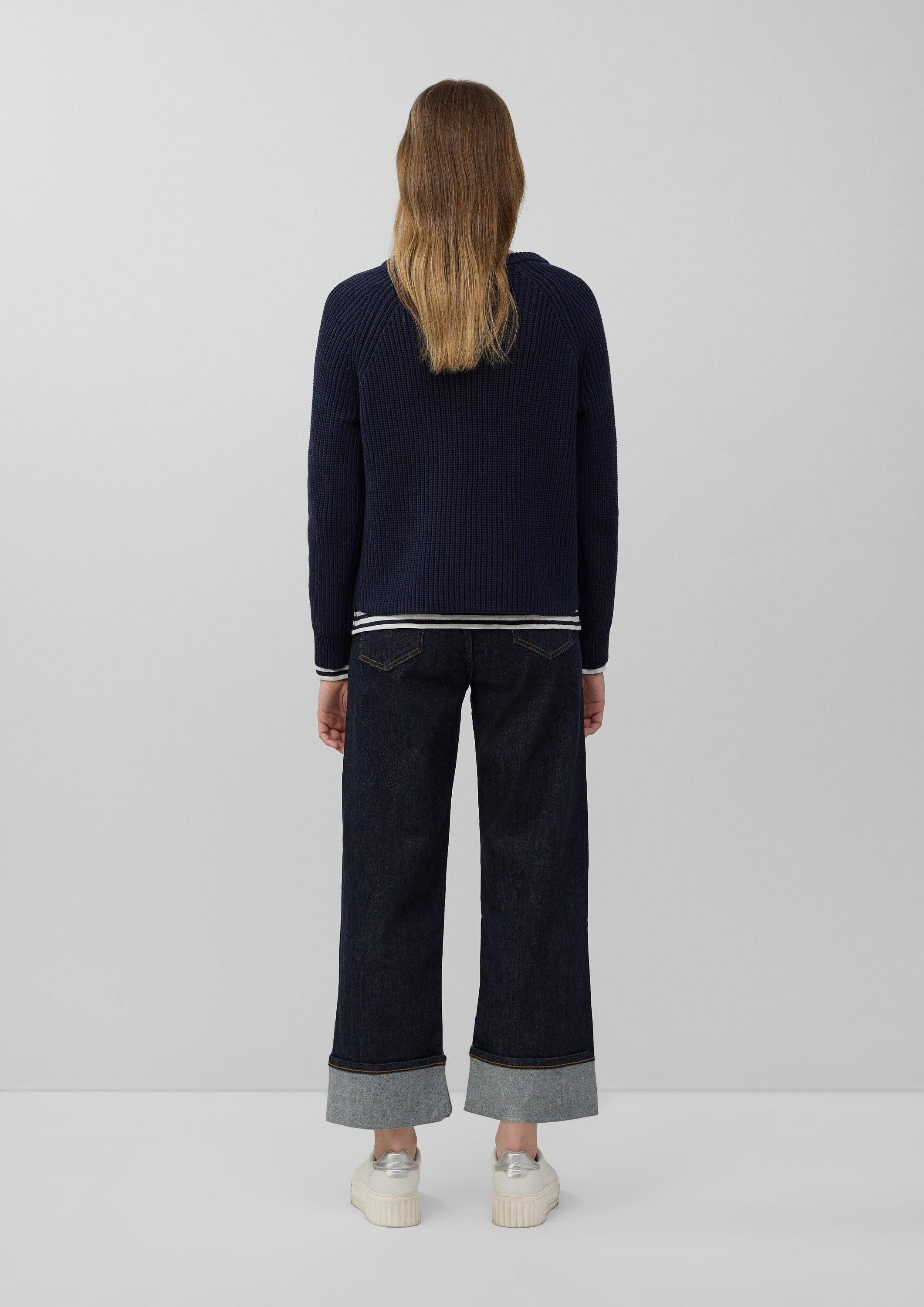 s.Oliver Longpullover Strickpullover Relaxed-Fit-Strickpullover mit Bindedetail