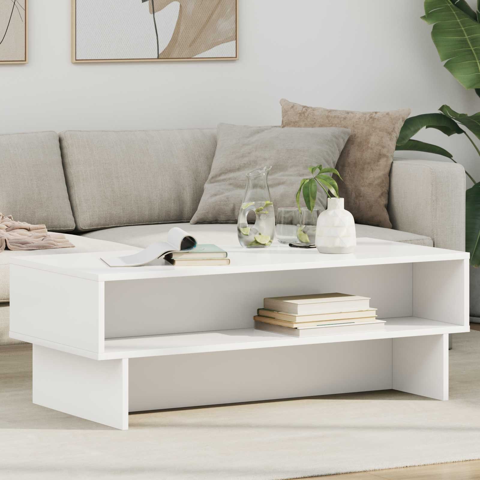 vidaXL Couchtisch Couchtisch Weiß 100 x 46 x 35 cm Holzwerkstoff (1-St)