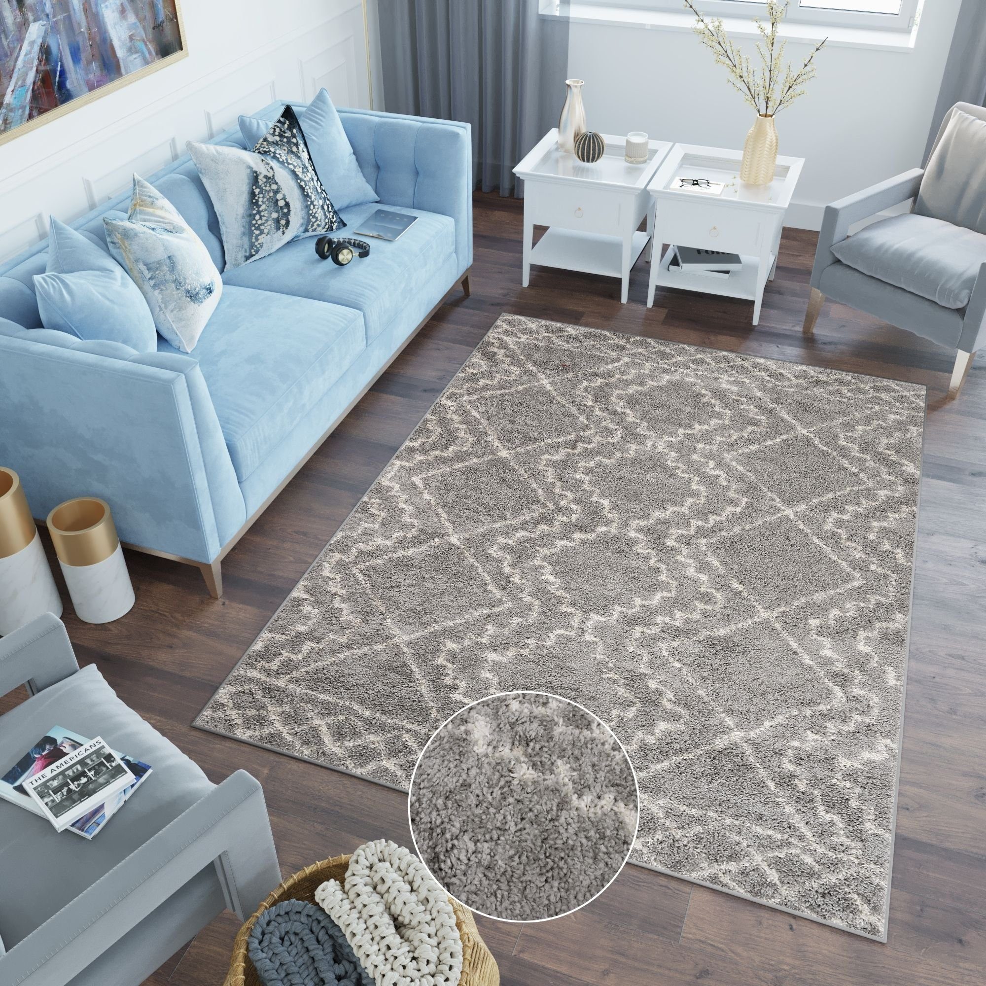 Tapiso Hochflor-Teppich DELHI, rechteckig, Höhe: 30 günstig online kaufen